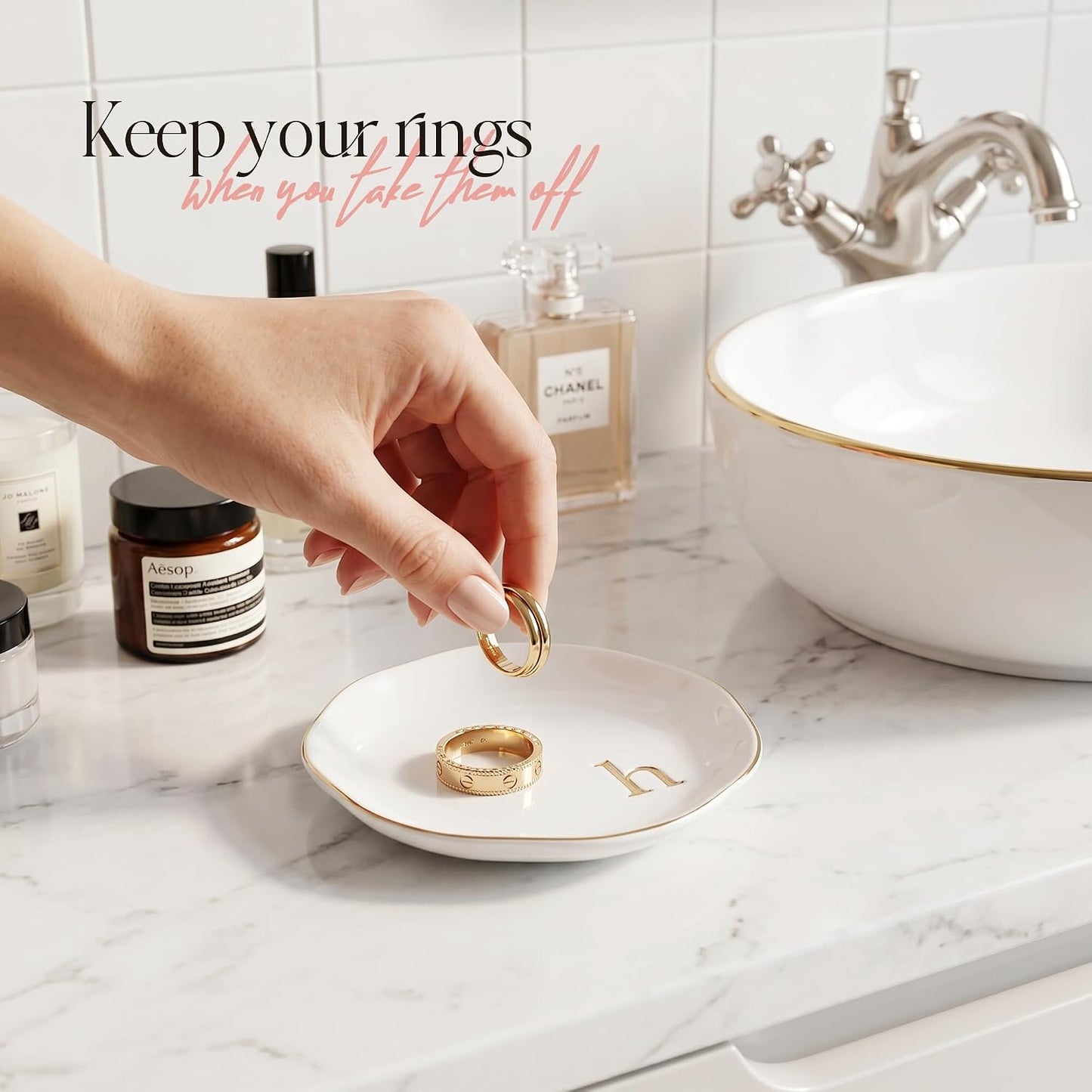 Ceramic Jewelry Tray / H / White