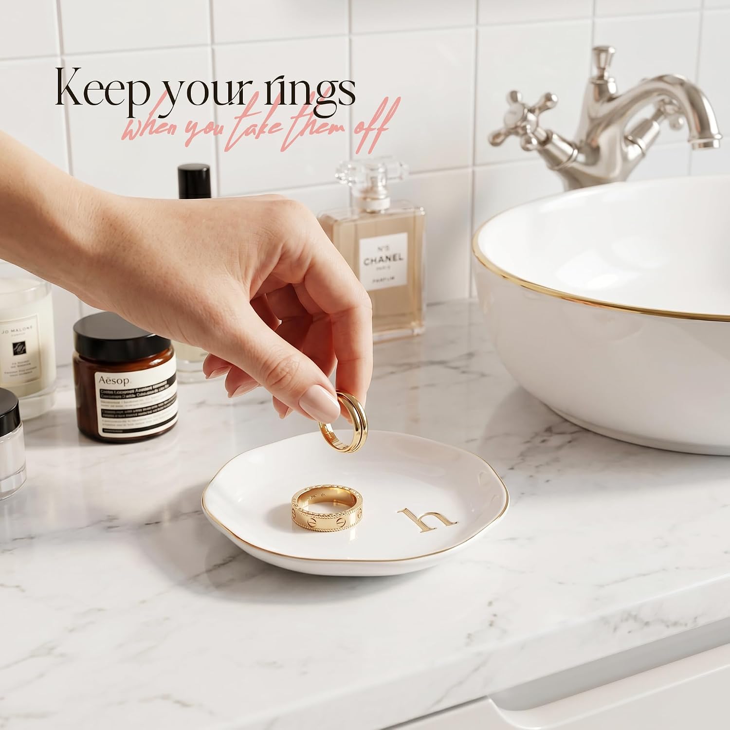 Ceramic Jewelry Tray / H / White