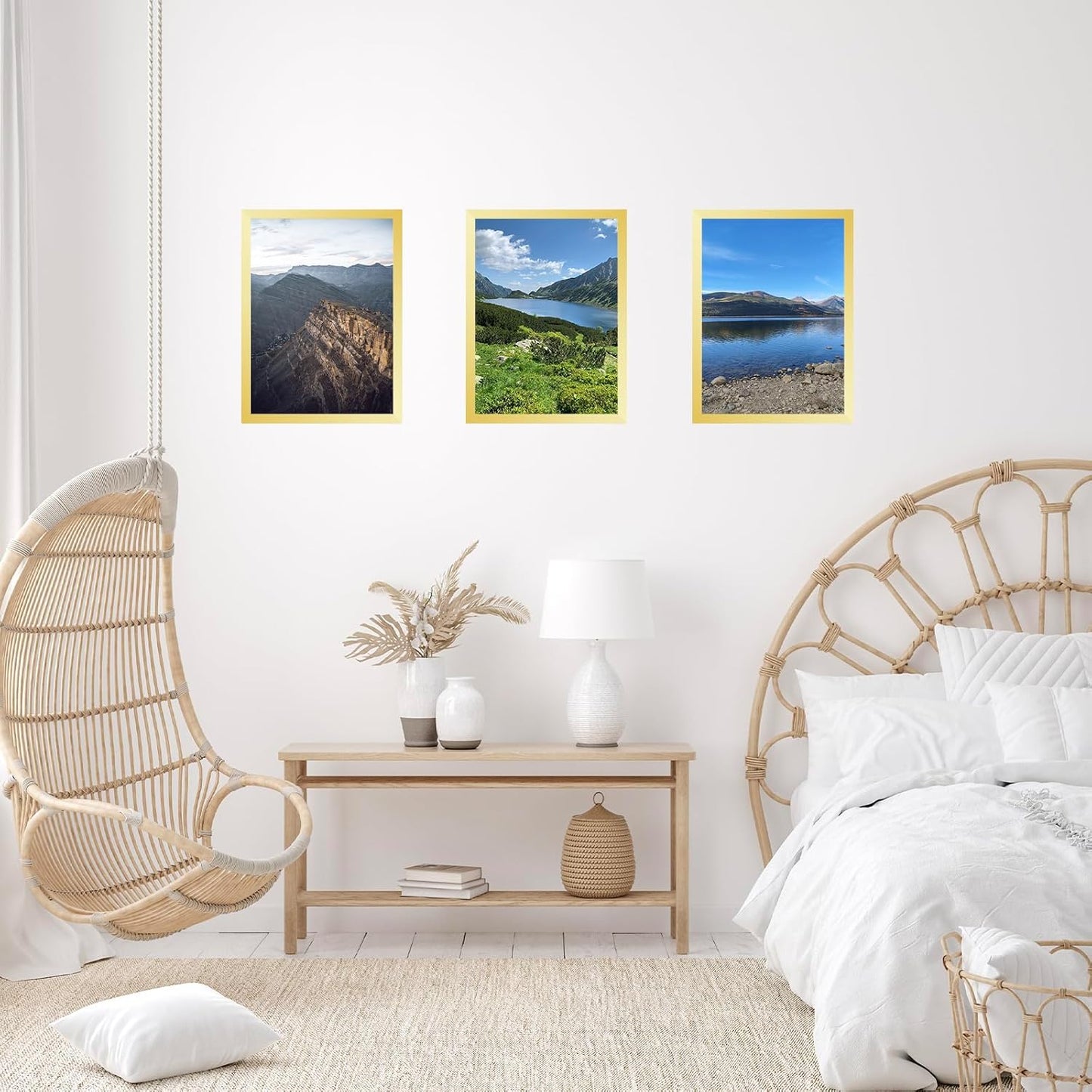 JCJMY 10x14 Picture Frame Set of 4 Gold for 30 x 40cm Diamond Art Painting, Wall Mounting Horizontally or Vertically