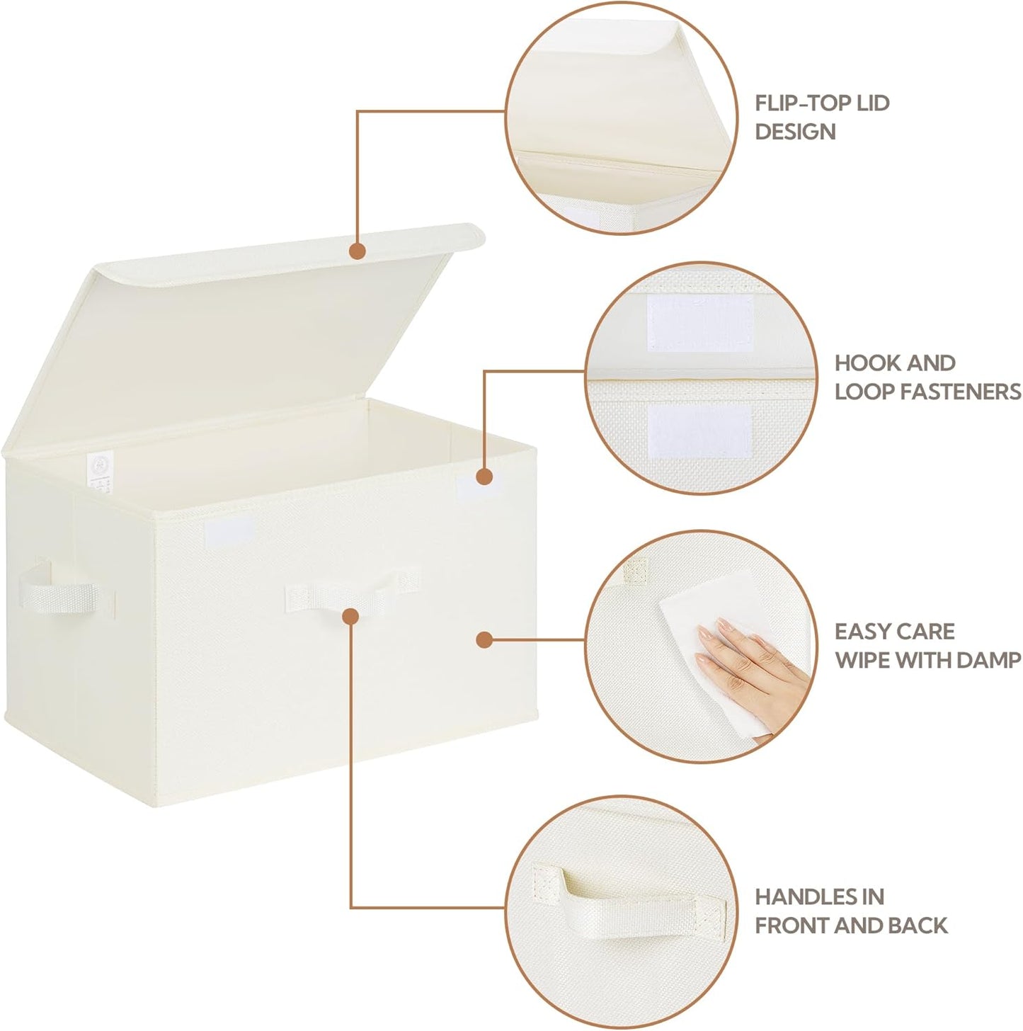 Storage Bins / Storage Baskets / Ivory White / Large / Set of 2