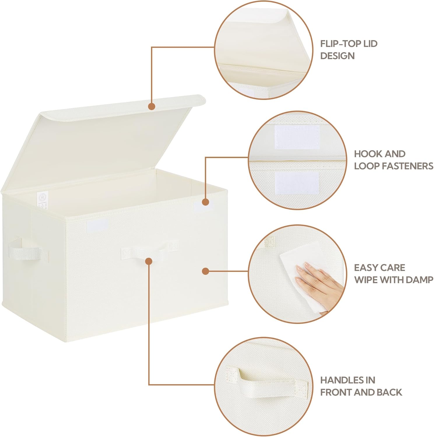Storage Bins / Storage Baskets / Ivory White / Large / Set of 2