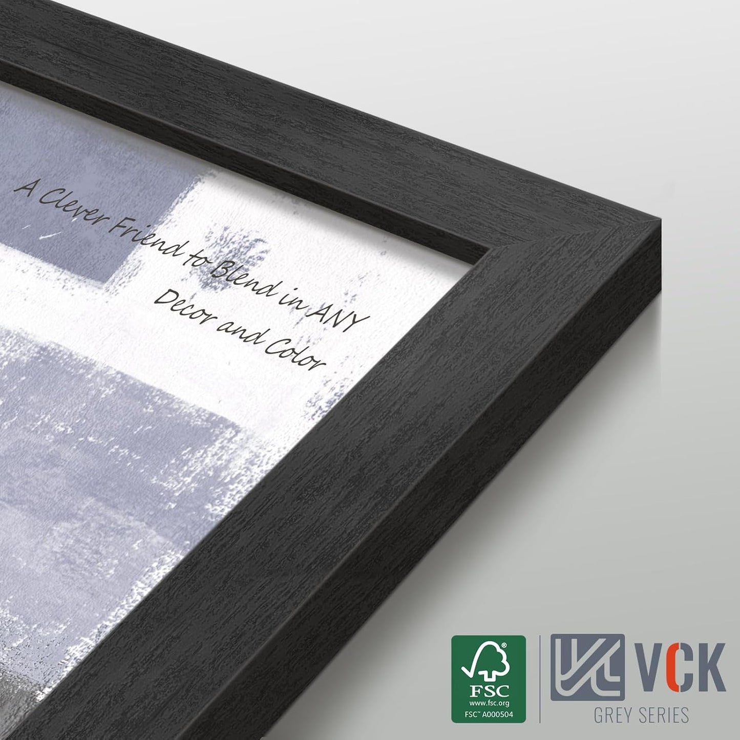 VCK 22x28 Picture Frame Set of 3, Black Woodgrain, Wall Hanging | Wide Border, Exclusive Woodgrain, Shatterproof