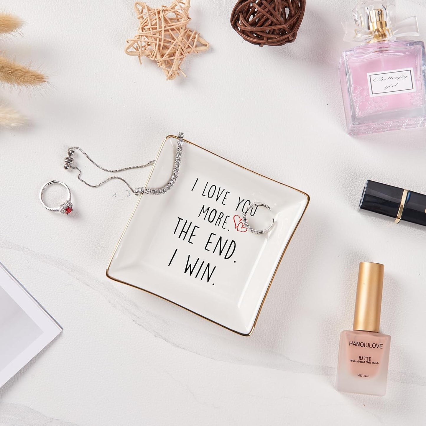 Wife Gifts Romantic Gifts for Her Jewelry Dish Tray / I Love You More