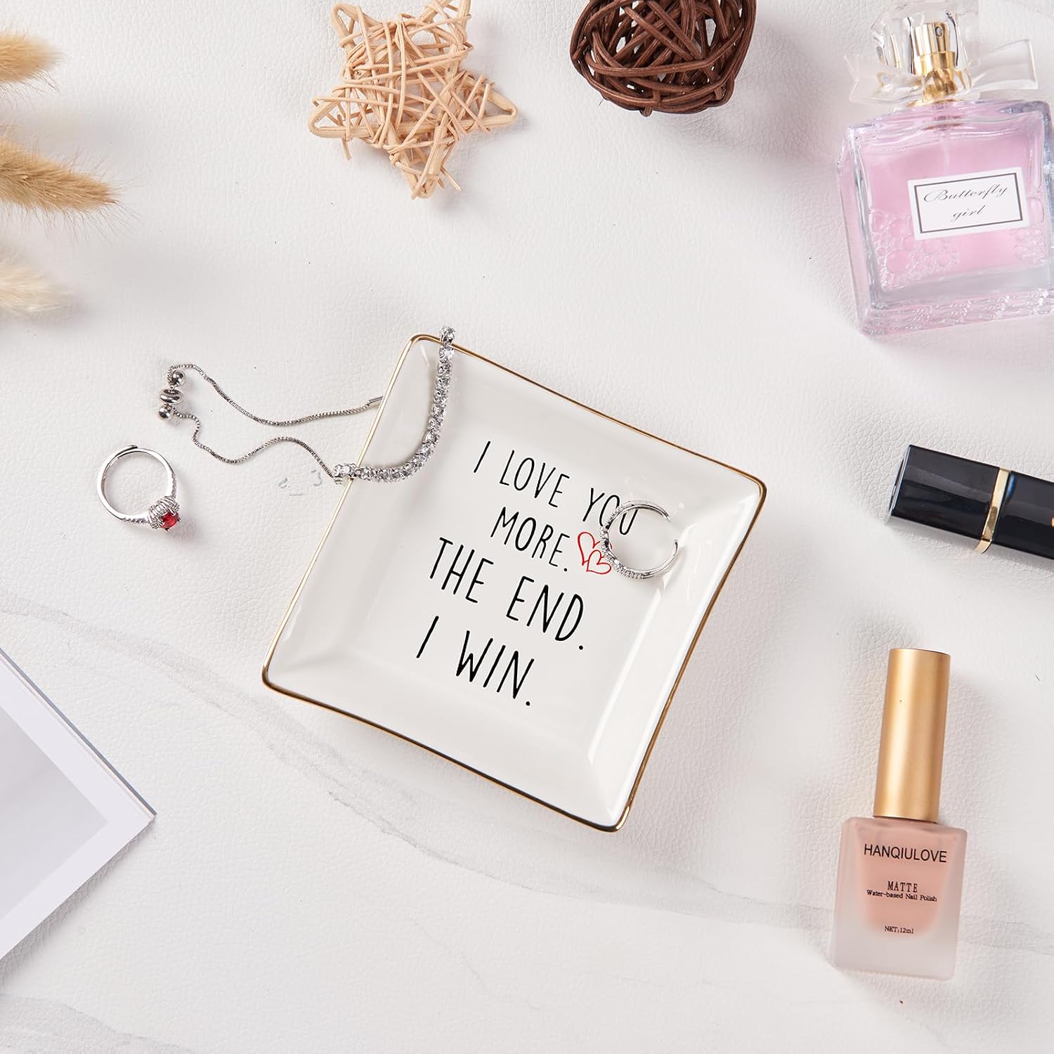 Wife Gifts Romantic Gifts for Her Jewelry Dish Tray / I Love You More