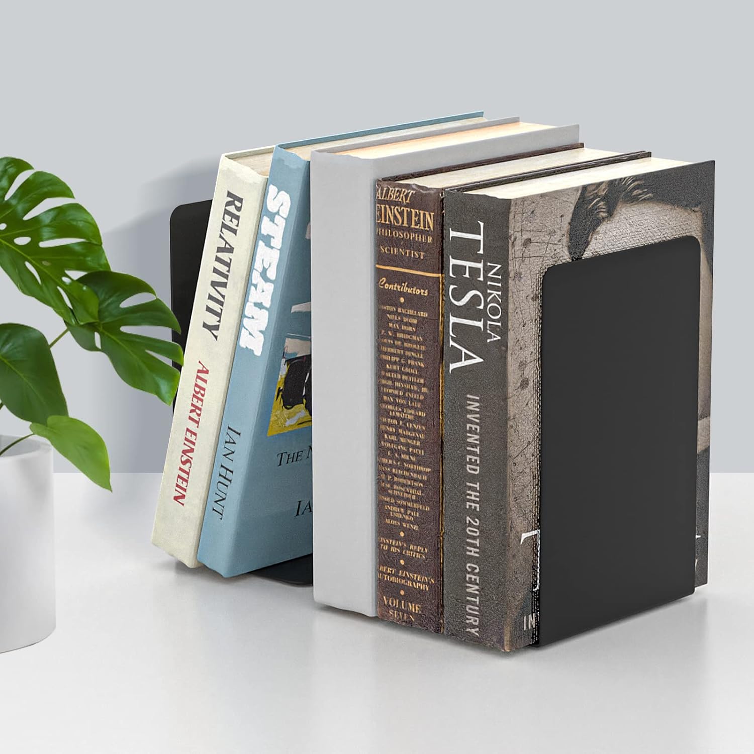 Black Metal Book Ends / Black Bookends / Set of 8