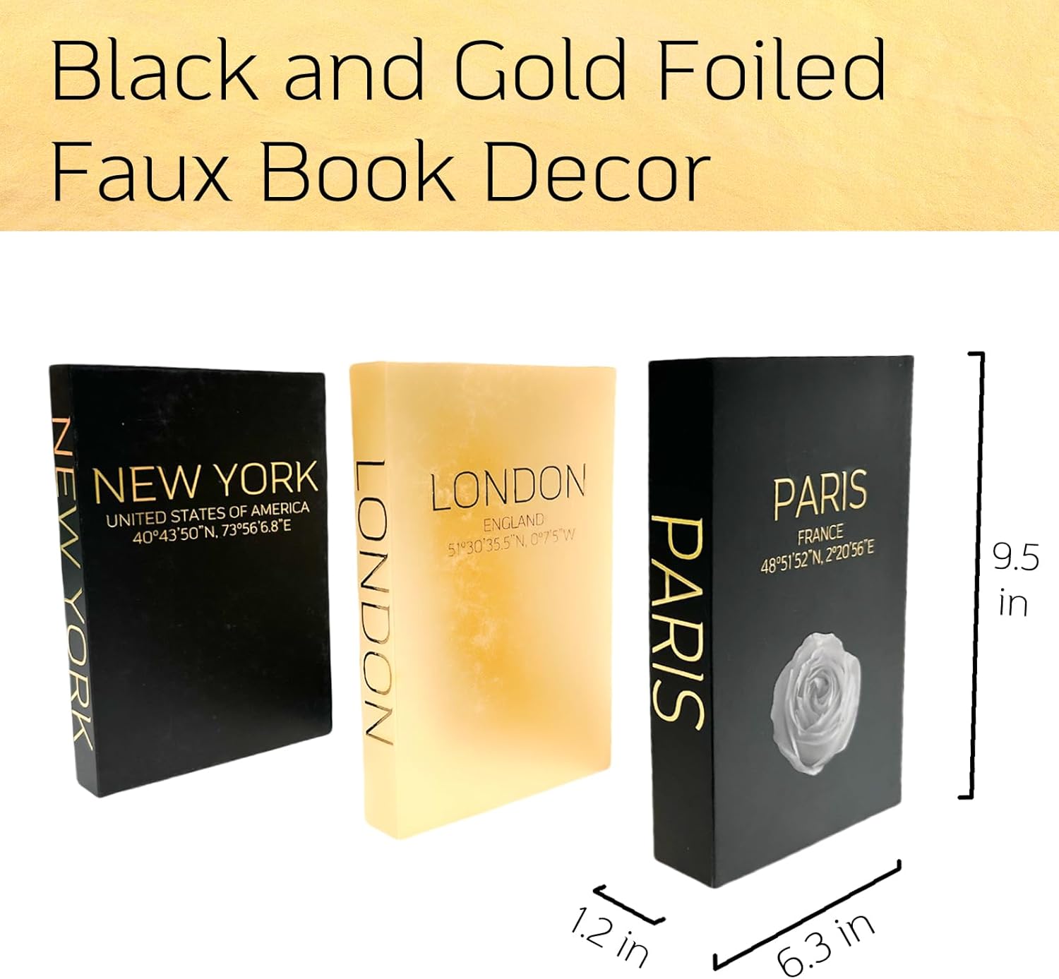 Decorative Hardcover Display Faux Books / Set of 3