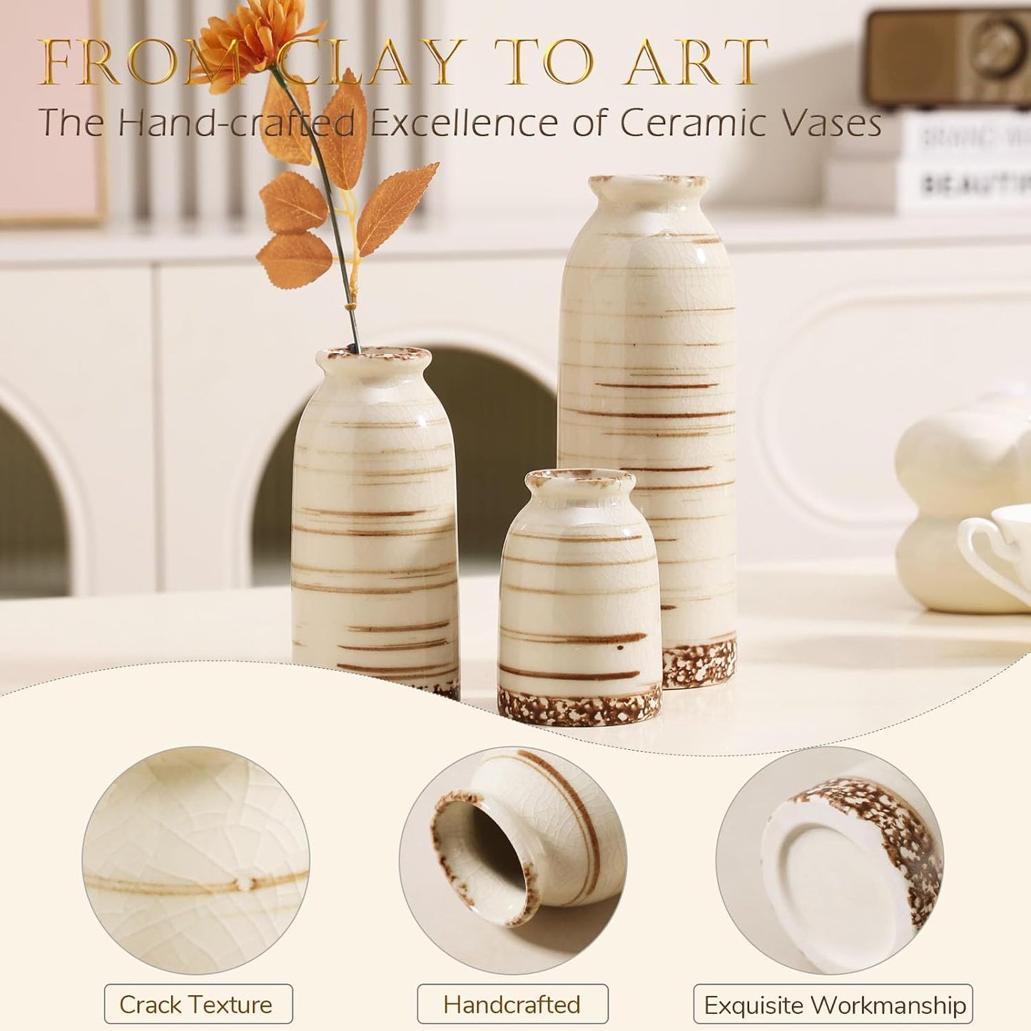 Ceramic Vase / Handcrafted Ceramic Vases / Set A / Set of 3