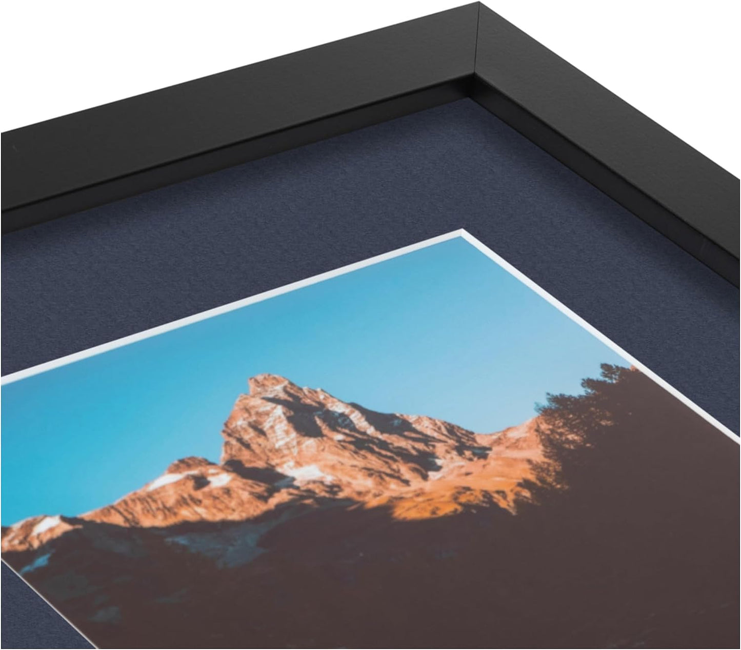 ArtToFrames Collage Photo Frame Double Mat with 1-5.5x8 and 2-6x6 Openings with Satin Black Frame and Blue Jay mat.