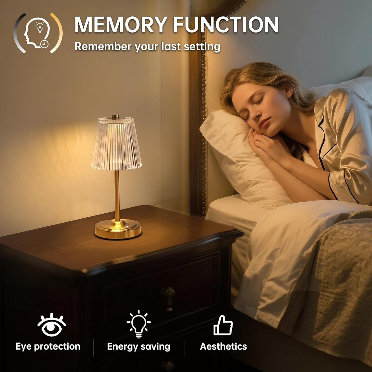 Shenmoyl Set of 2 Cordless Touch Table Lamp with 5200mAh Battery - 3 Adjustable Color Temperatures & Dimmable