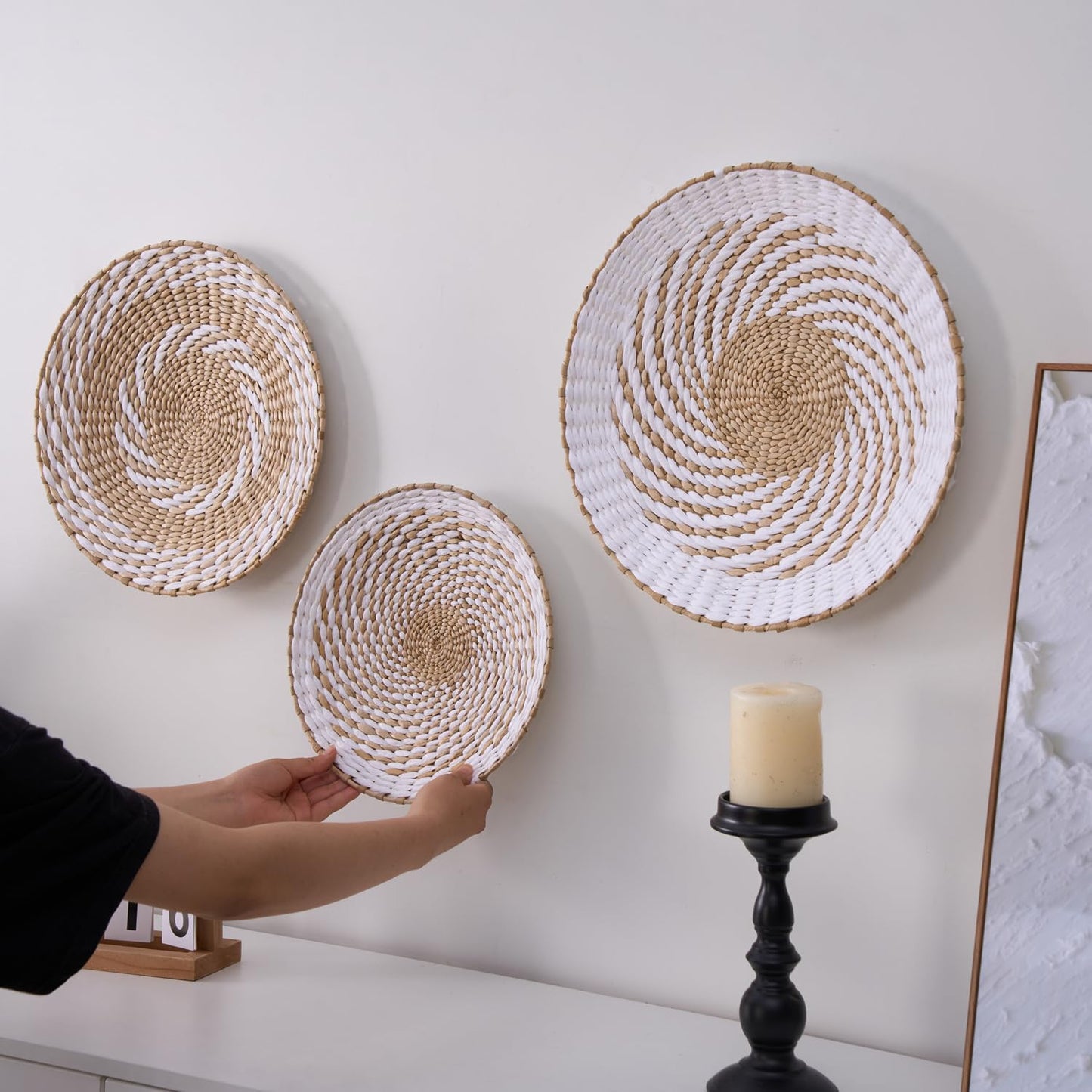 Boho Wall Basket Decor / Set of 3