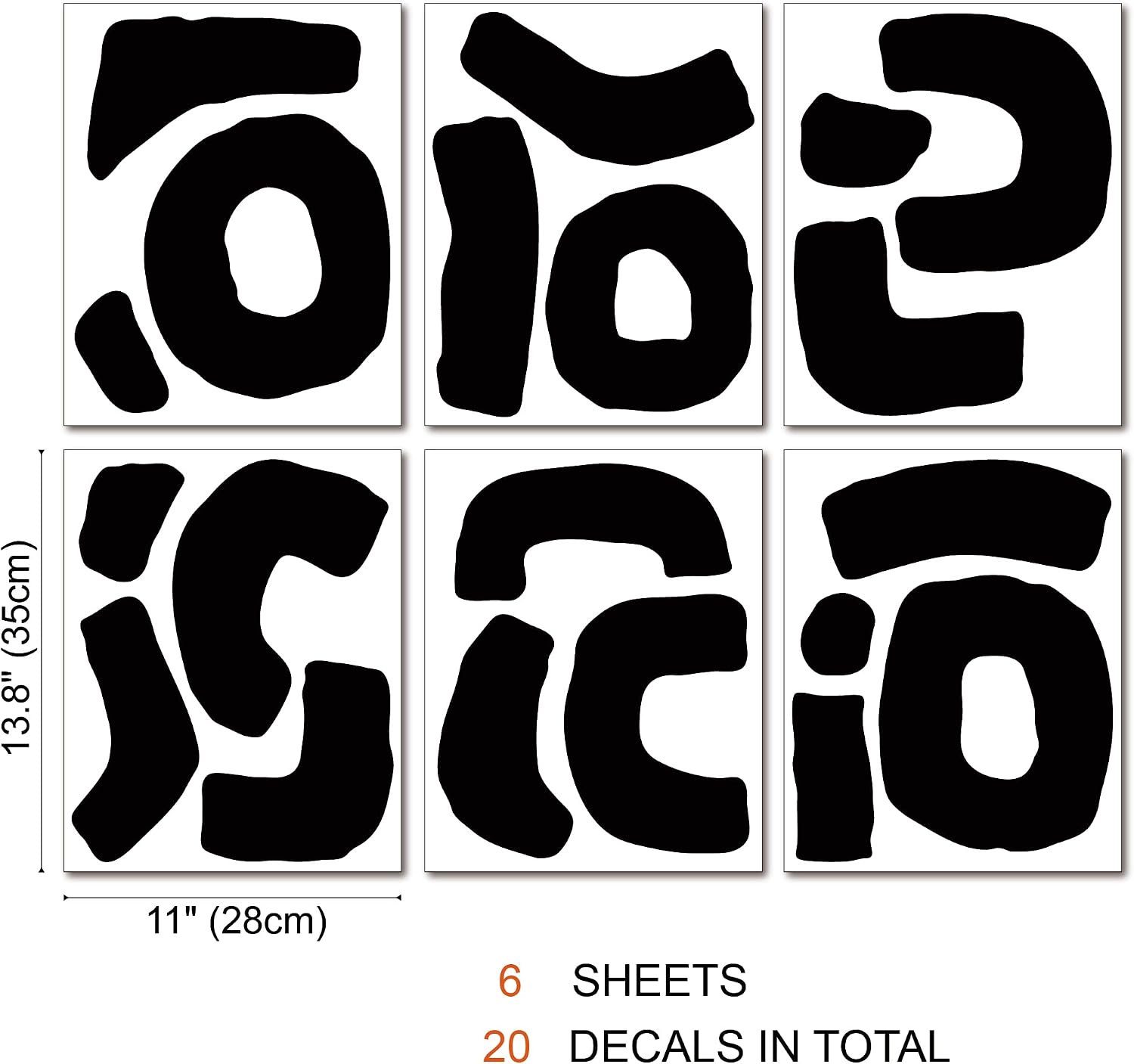 Modern Irregular Shapes Decals / Abstract