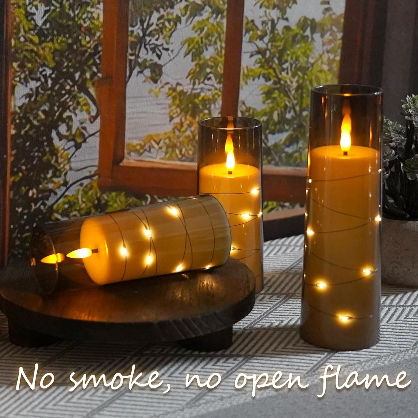 kakoya Flameless LED Candles with Timer 9 Pc Flickering Flameless Candles for Romantic Ambiance and Home Decoration