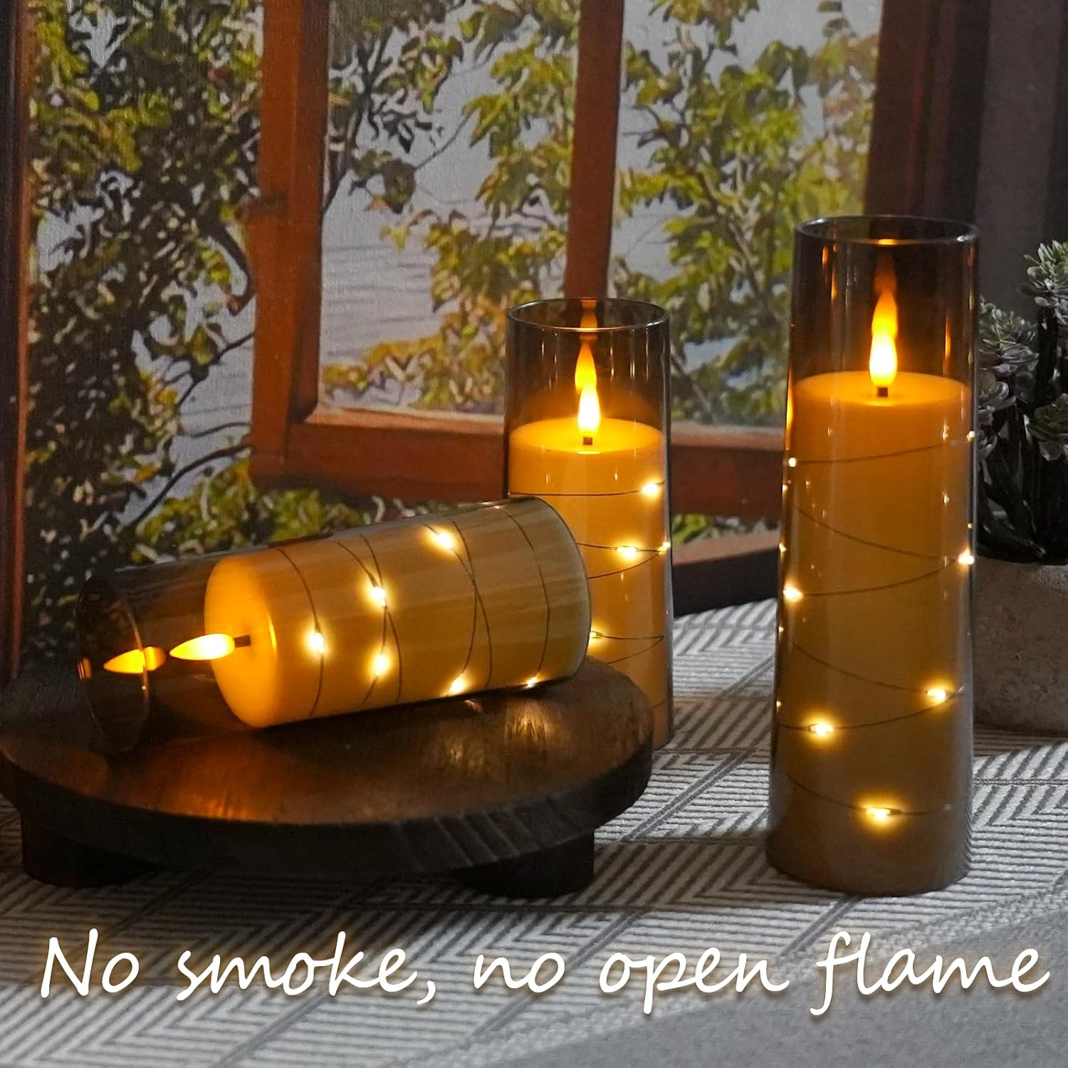 kakoya Flameless LED Candles with Timer 9 Pc Flickering Flameless Candles for Romantic Ambiance and Home Decoration