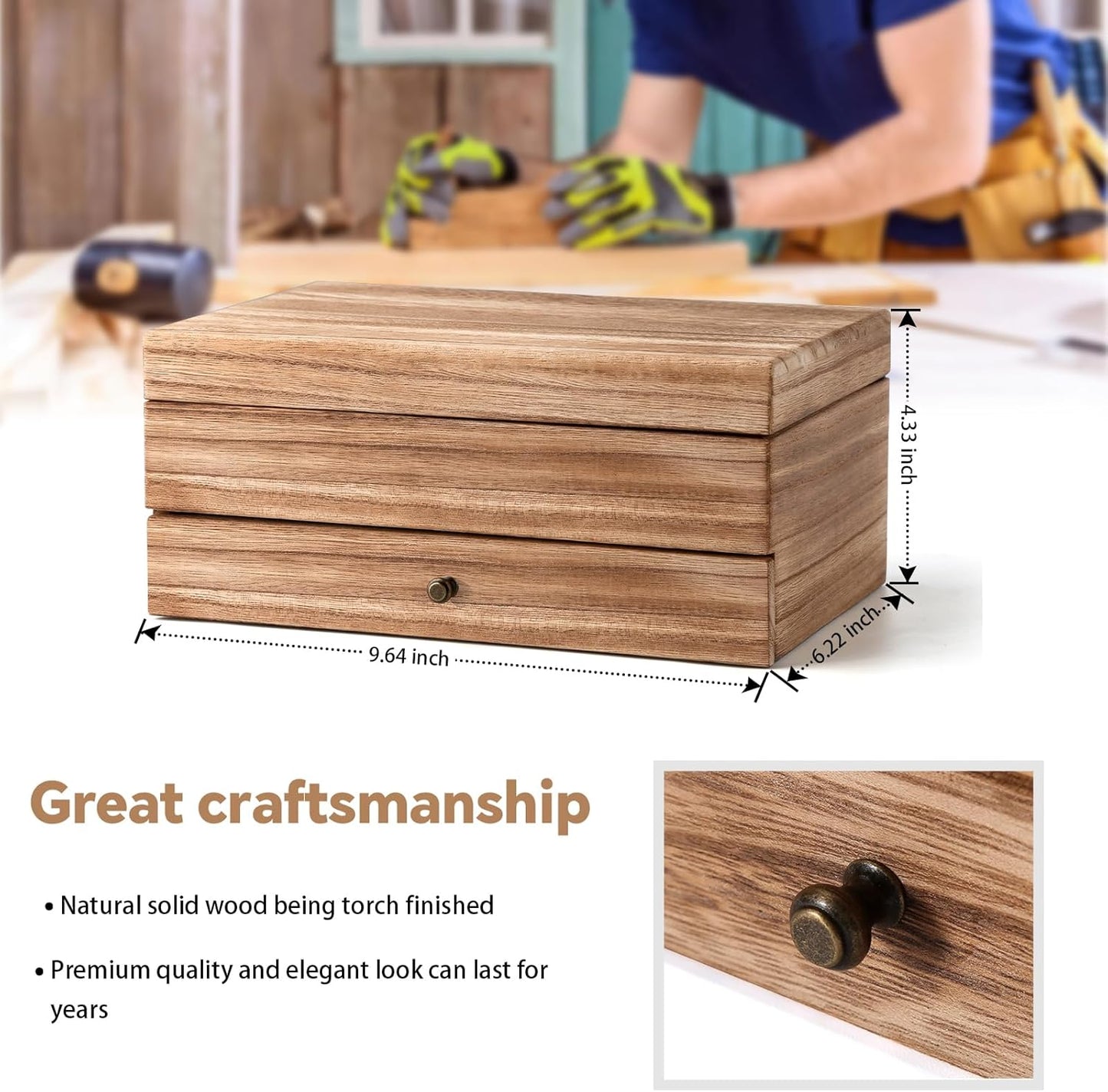 Jewelry Box Organizer for Women / 2 Layer / 2 Layer Carbonized Black