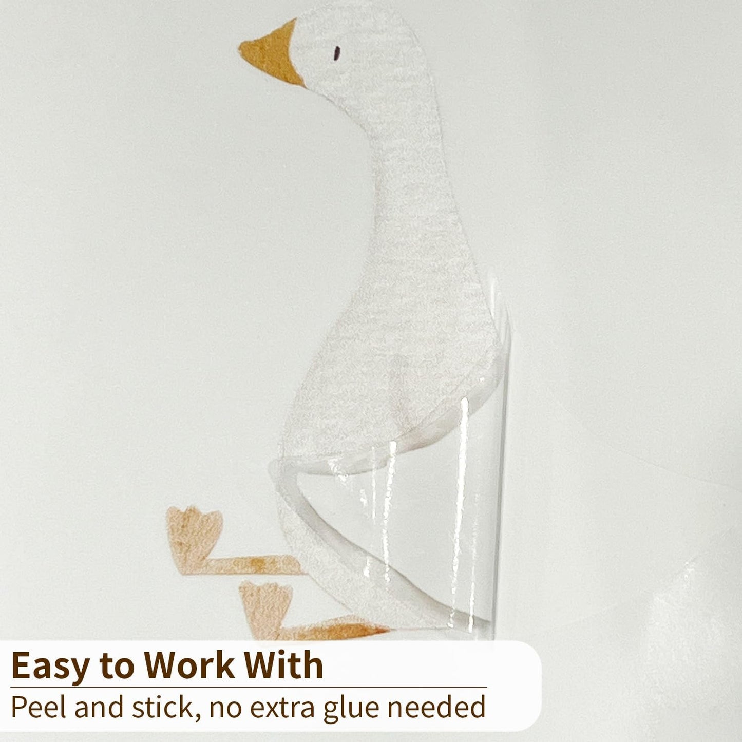 Boho Nursery Animal Wall Decals Peel and Stick / Little Goose / Set of 32