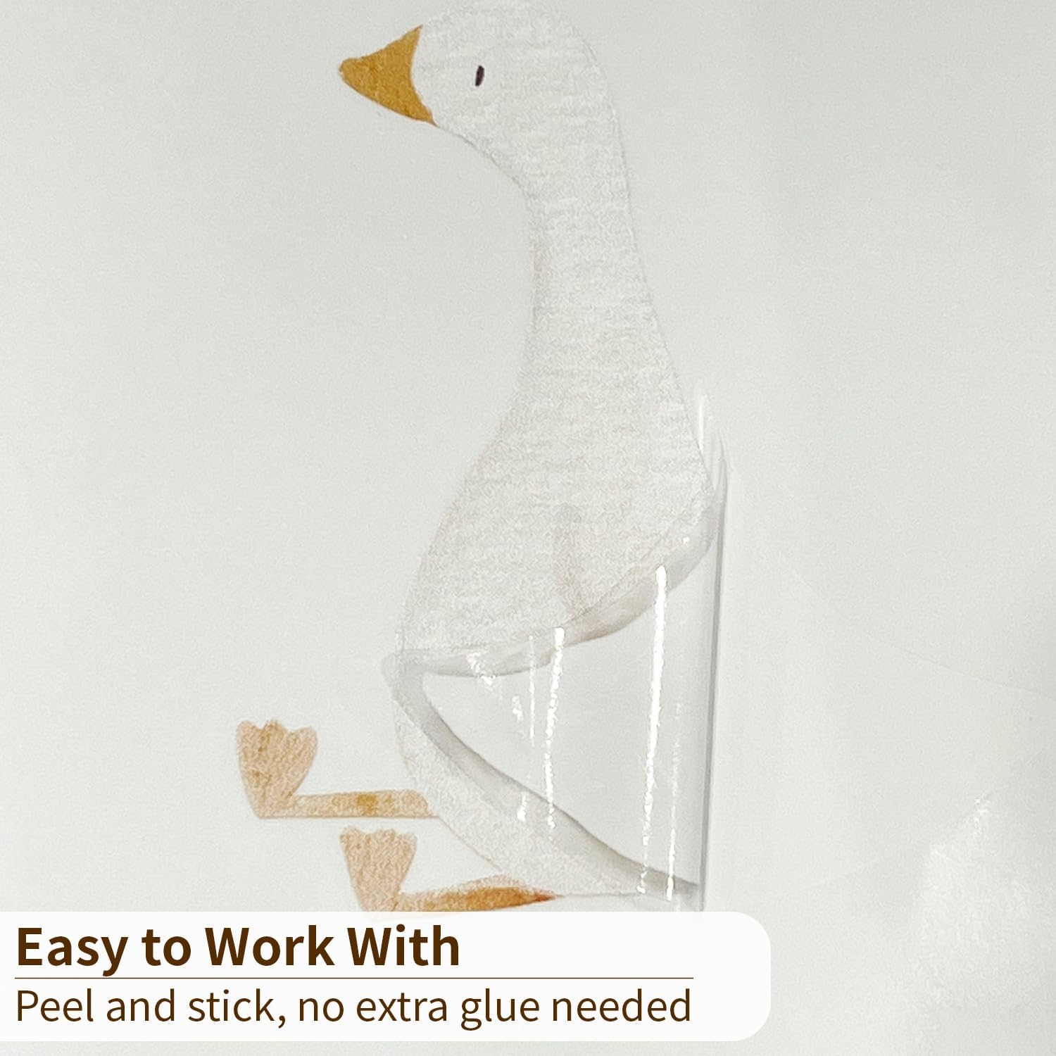 Boho Nursery Animal Wall Decals Peel and Stick / Little Goose / Set of 32
