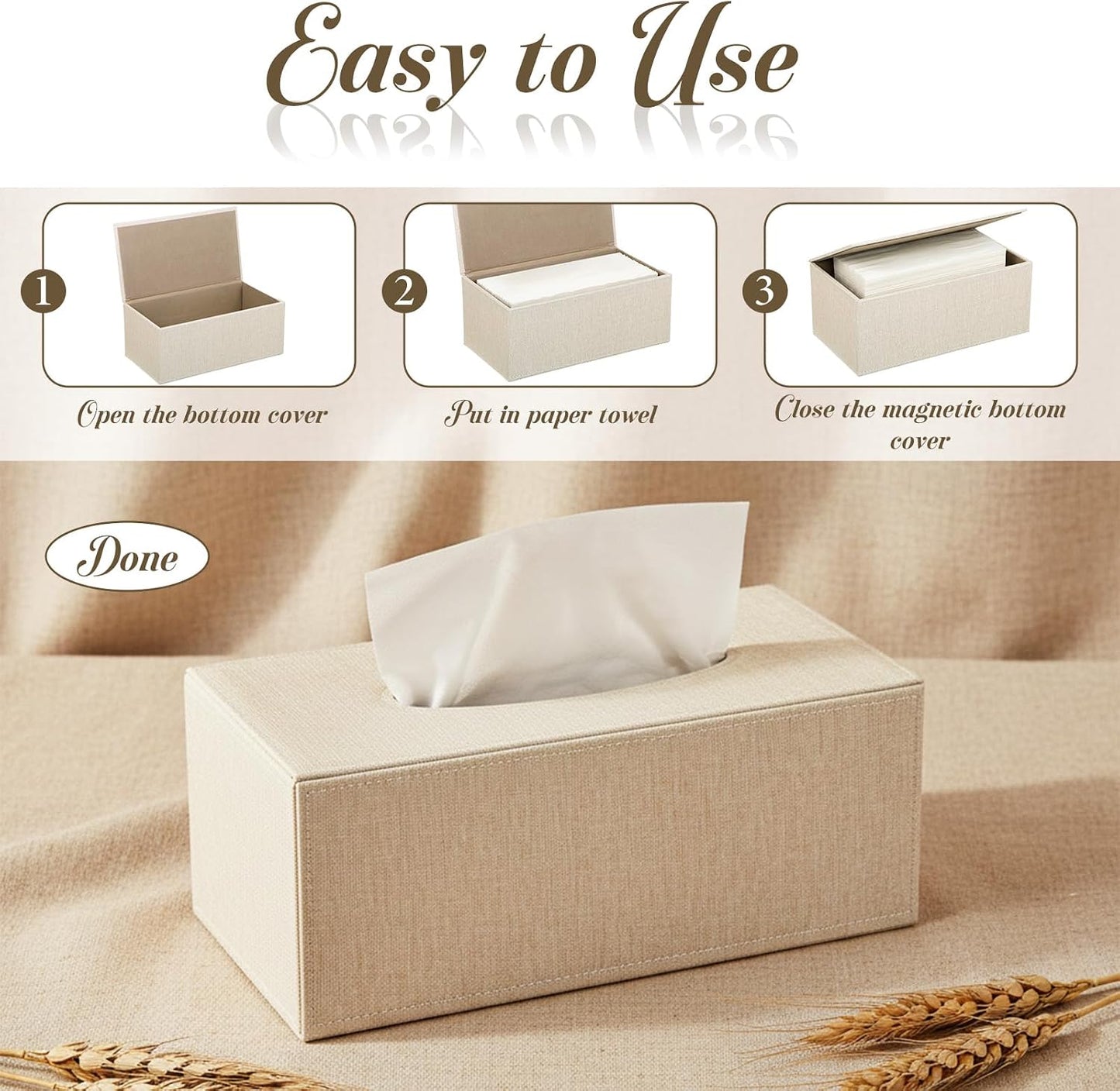 Tissue Box Cover Rectangular / 9.8 x 5.3 x 4.1 / Set of 2