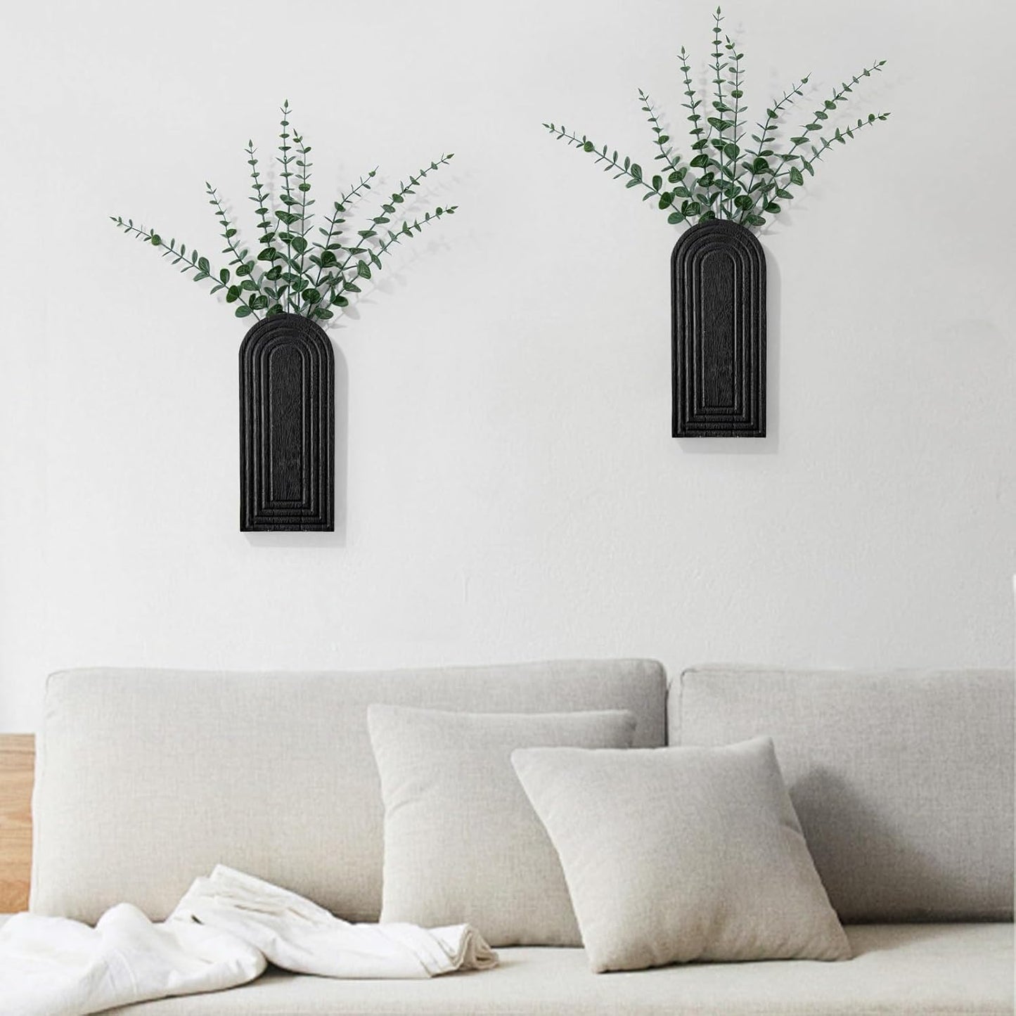 Wood Wall Hanging Planters / Black