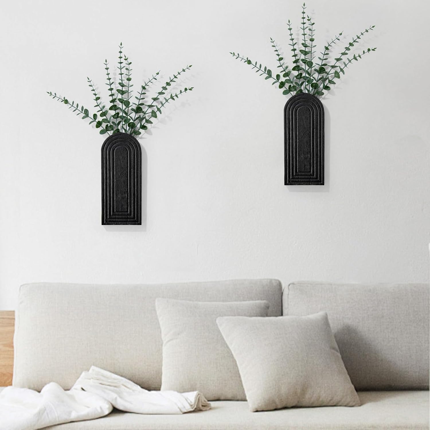 Wood Wall Hanging Planters / Black