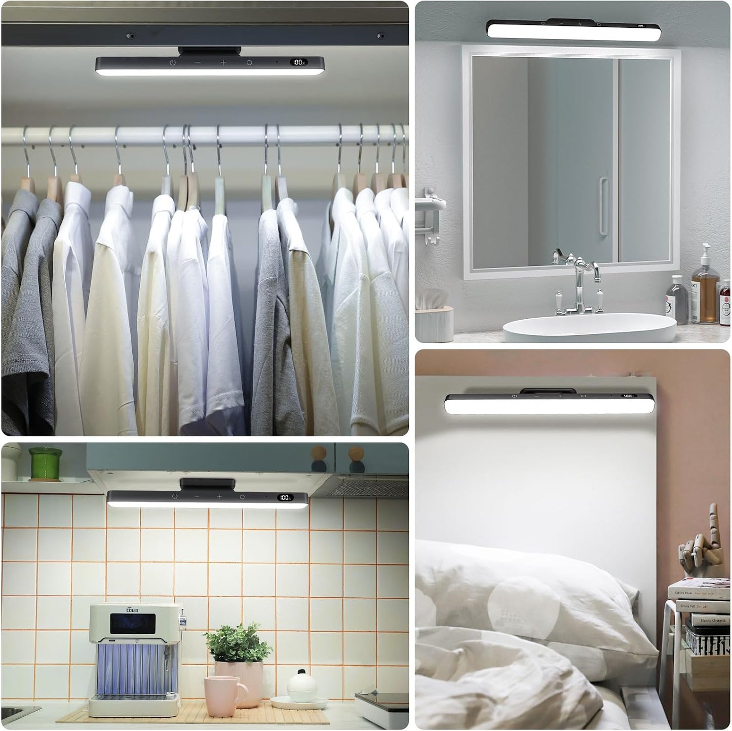 WILLED 5W Mirror Lights with Remote Control,3 Colors Adjustable Makeup Light with 120 LED,2500mAh Rechargeable Under