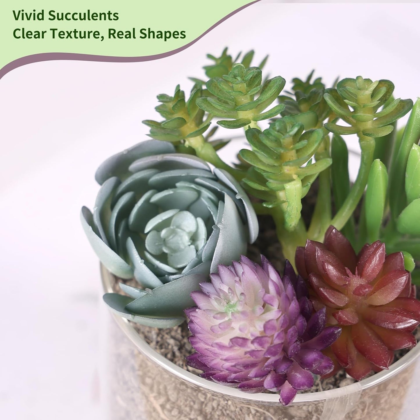 Fake Succulents Unpotted Realistic Textured Succulent Plants Mini Artificial Succulent / Set of 14
