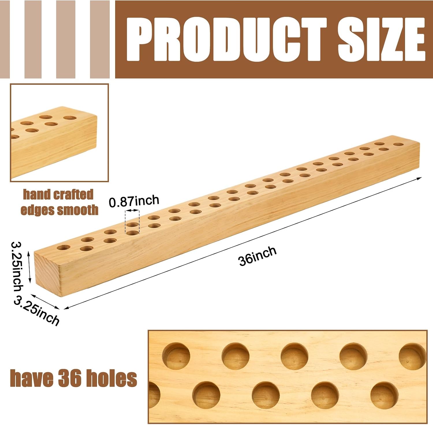 36 Inch Wooden Taper Candle Holder Long Candlestick Holders for Table Centerpiece Giant Wood Candlestick for Birthday