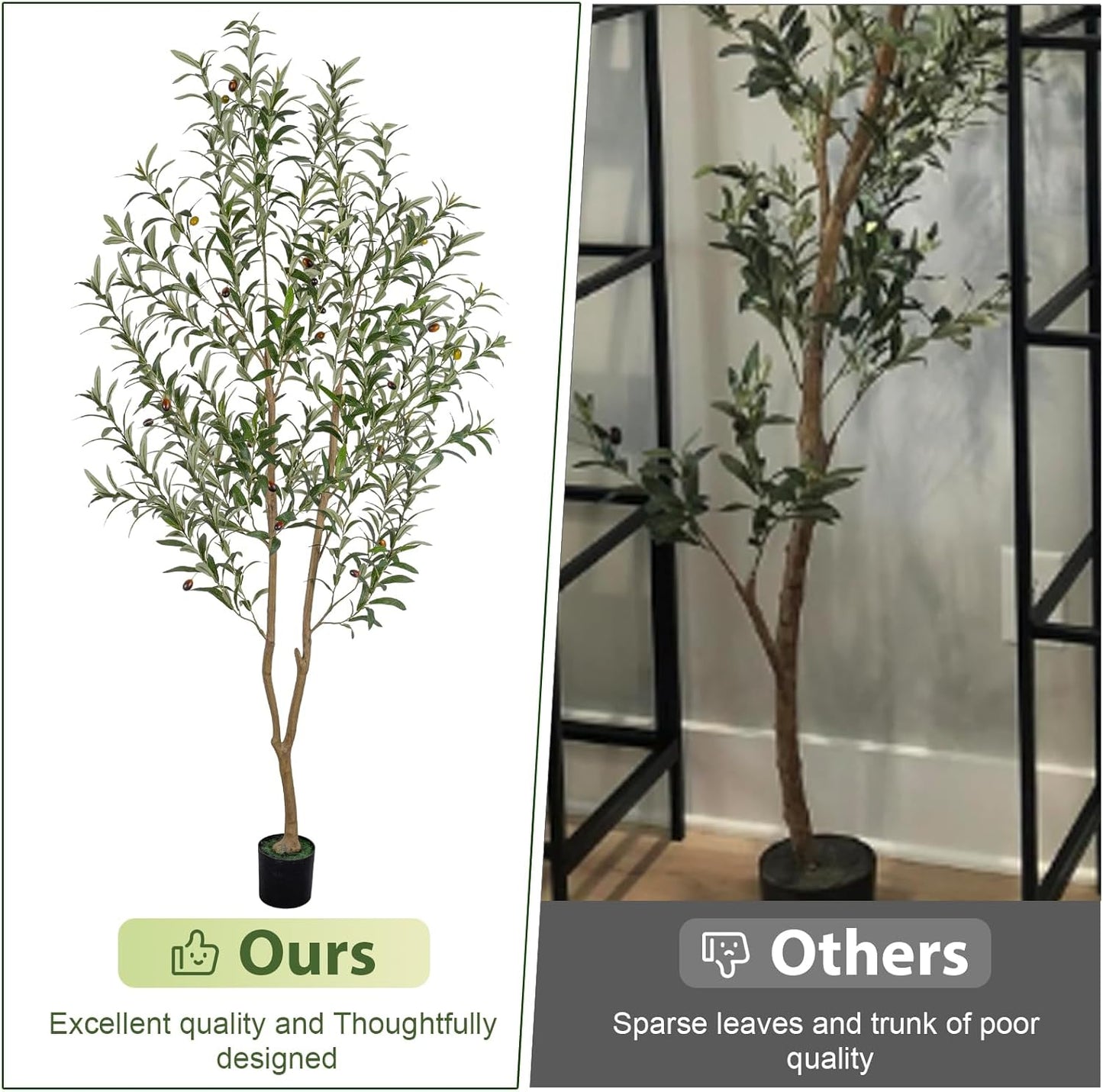 Artificial Plants / Tall Faux Olive Tree / 6ft / Natural / 6 Inch