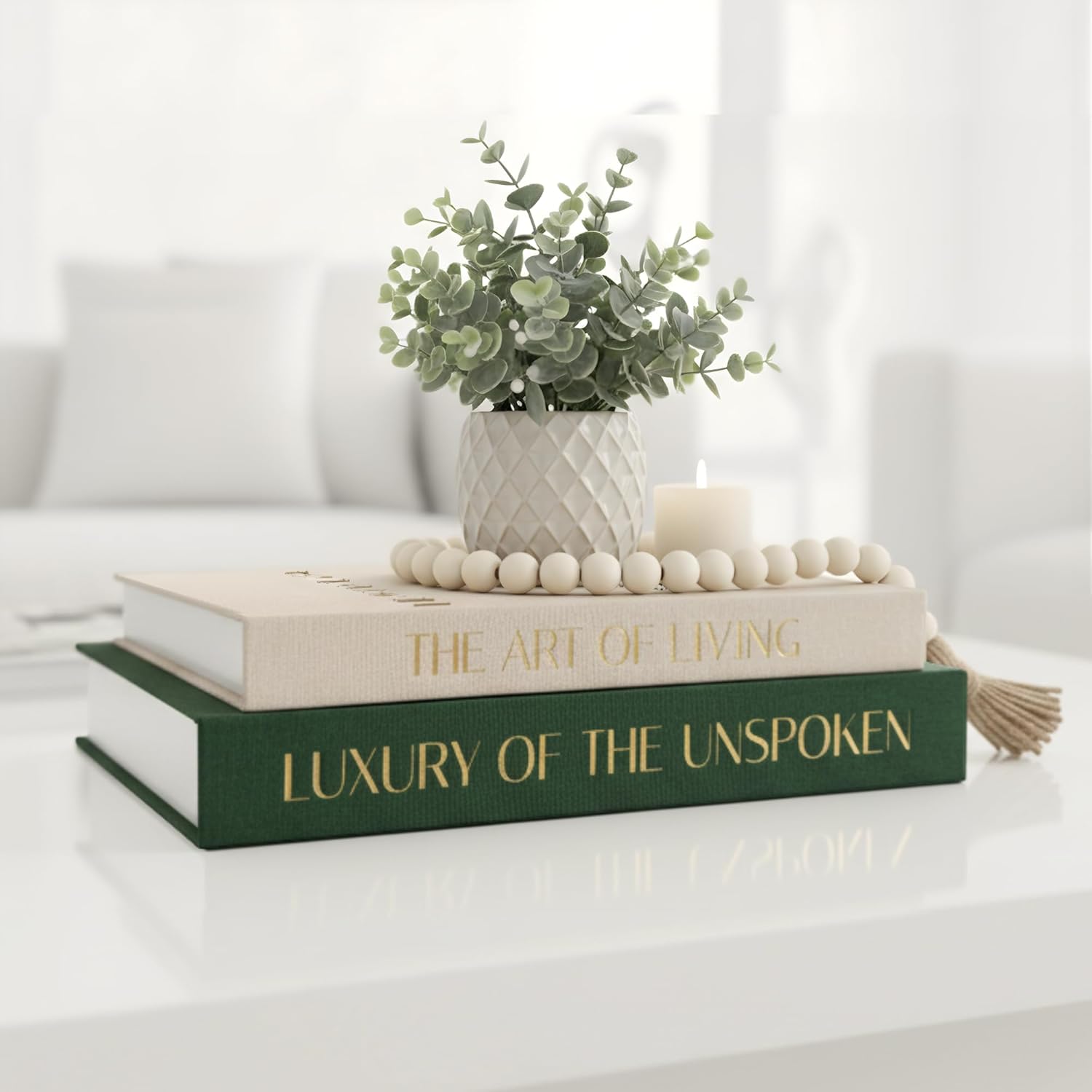 Linen Fake Books for Decoration / Set of 2