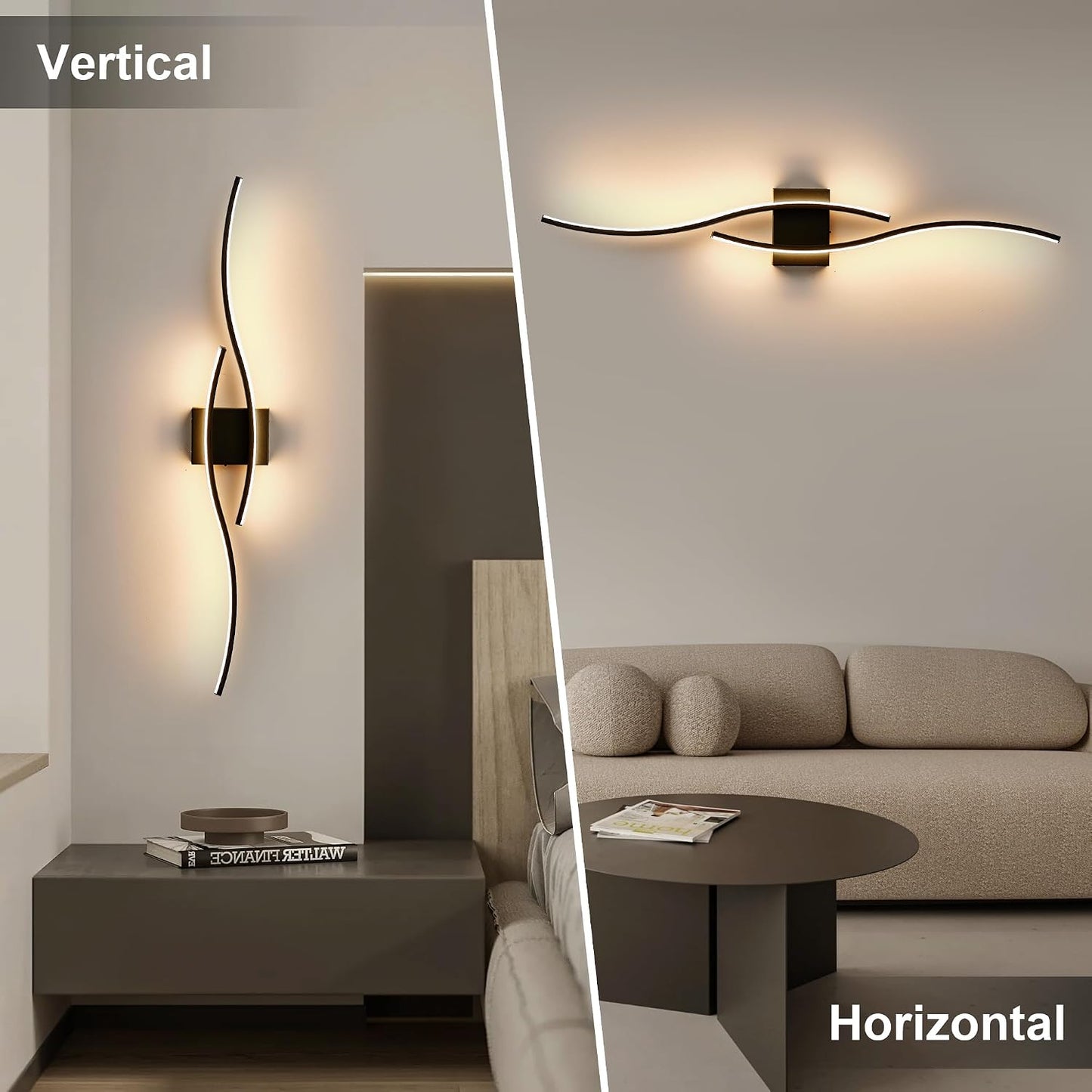 KARTOOSH Wireless Wall Sconces, Dimmable LED Sconce with Remote | Battery Operated Wall Sconce with 3 CCT Night-Light