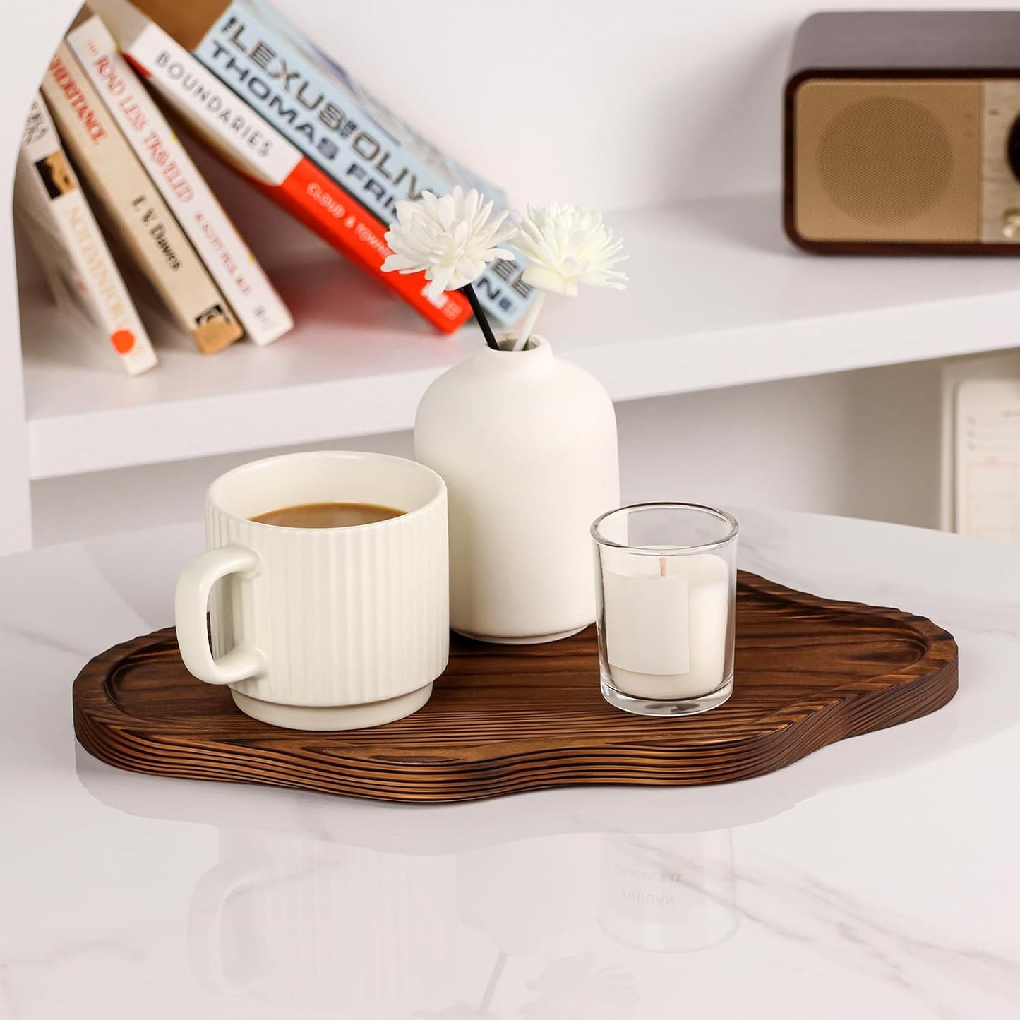 Cloud Wooden Jewelry Tray Trinket Dish / Retro Brown