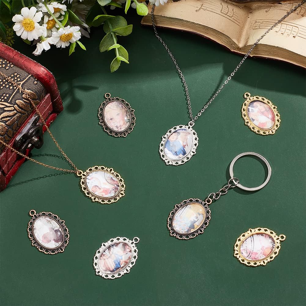mm Glass Cabochon Dome Tiles / 7 Color Oval - 30 Sets / 25 x 18 / Set of 60