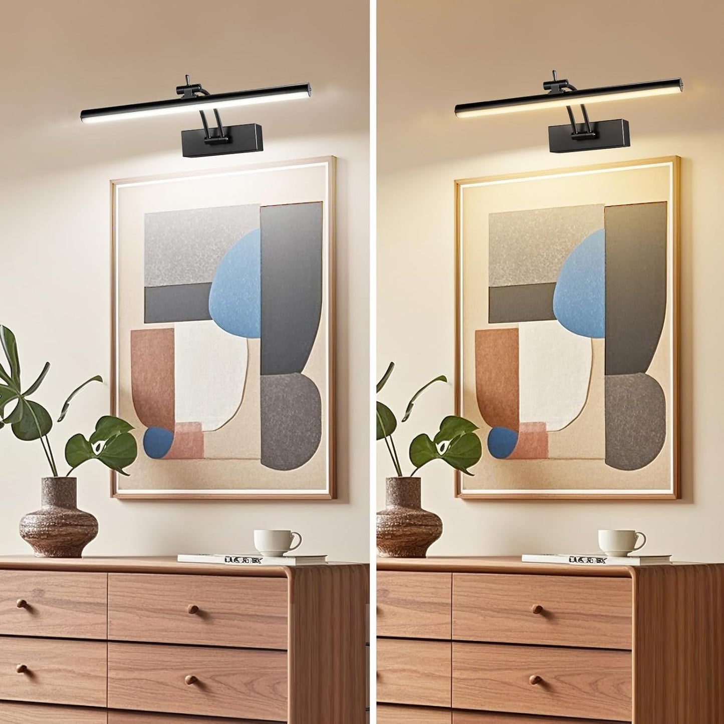 Yuichoy 4 Pack Picture Lights for Wall Battery Operated, 12 inch Wireless Art Lighting for Painting, 6 Colors Picture