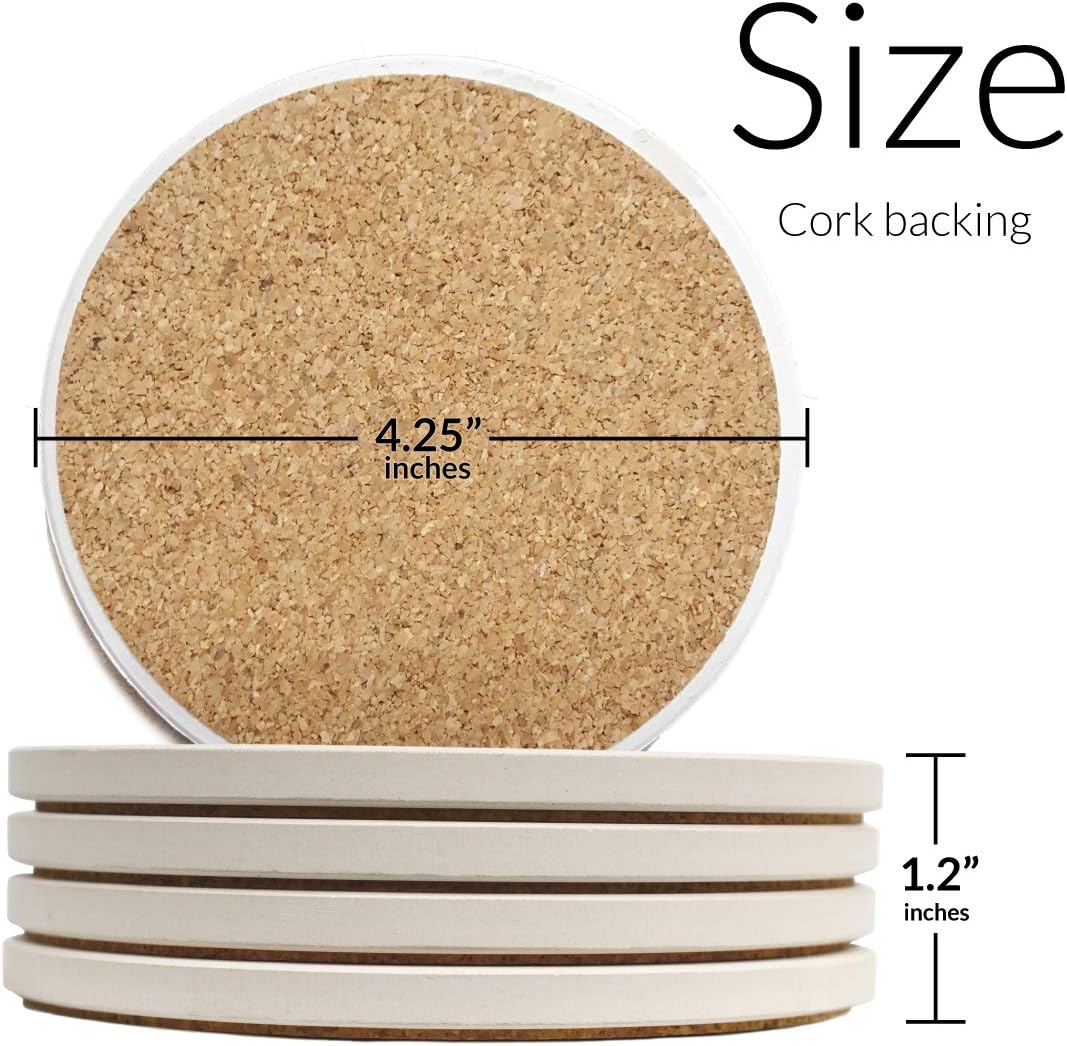 Subtle Flowers Absorbent Coasters / Set of 4