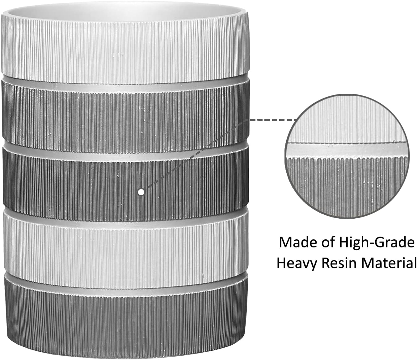 Zahari Home 2pc Modern Line Stylish Bath Accessories Set Waste Basket & Square Tissue Box Cover Classic Contemporary