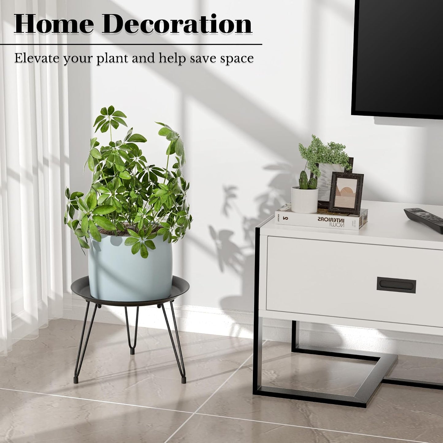 Plant Stand Indoor, Metal Plant Stand Round Plant Table Heavy Duty Plant Stool Flower Pot for Indoor Outdoor Home
