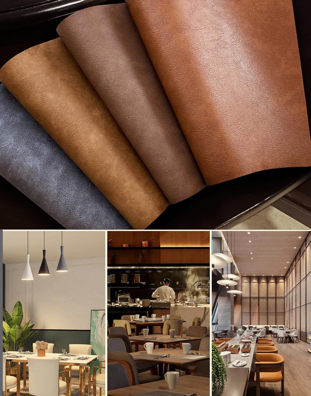 Leather Round Table Washable Placemats, Thick Faux Leather Heat Resistant Wedge Table Placemat, Waterproof Non-Slip