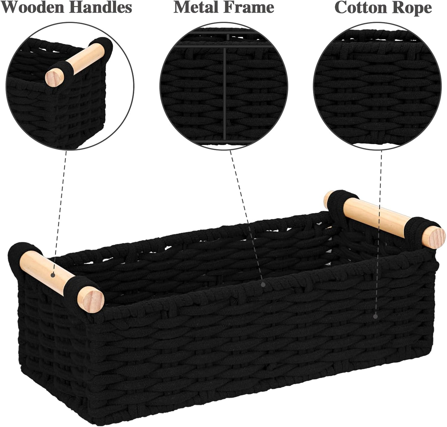 Woven Wicker Organizer Bins / Set of 2