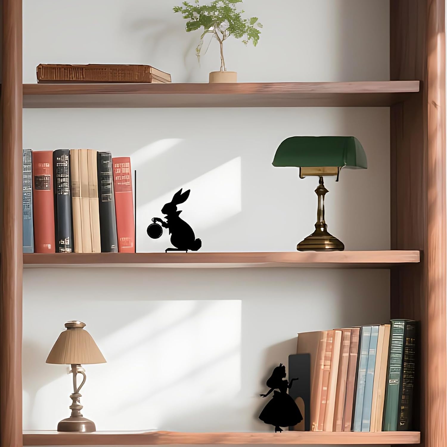 Decorative Bookends Metal Stopper Shelves Nursery Office Library Bedroom for Book