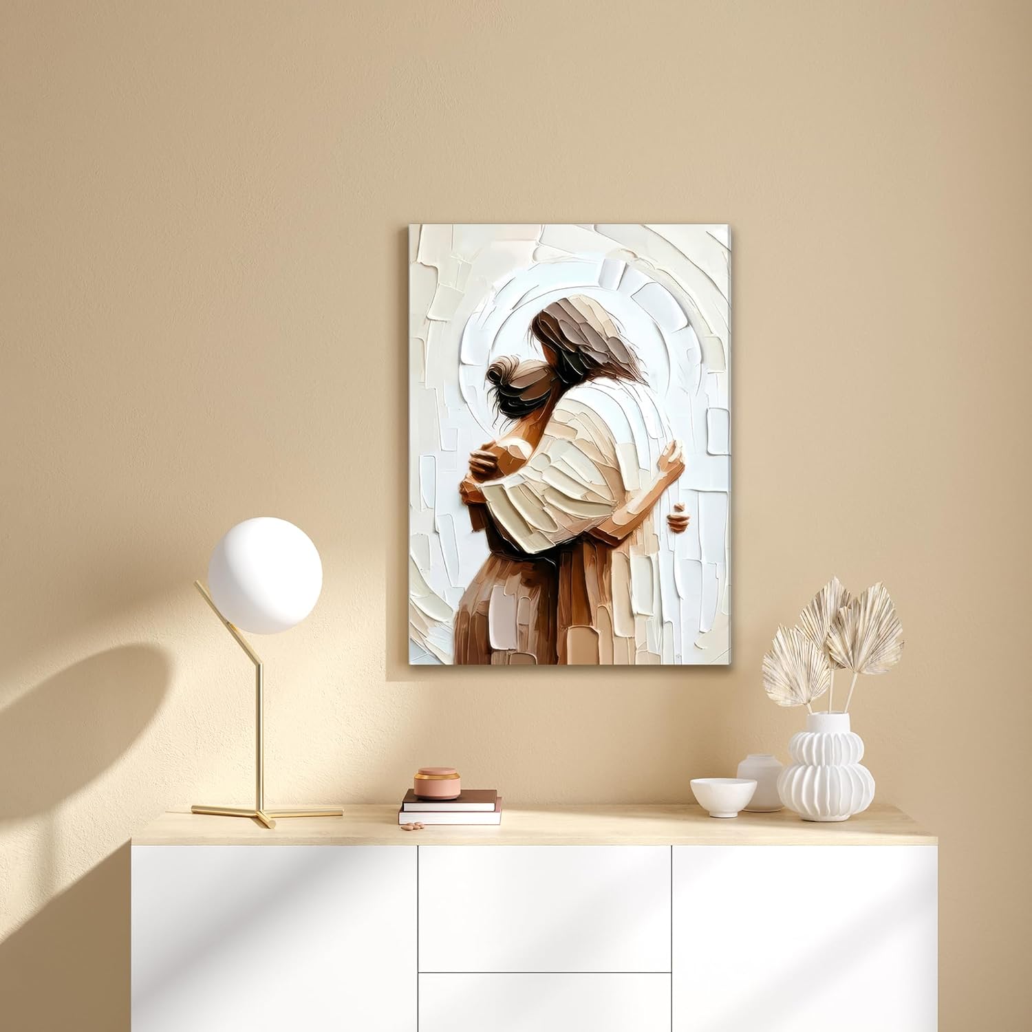 Jesus Embracing Woman Canvas Wall Art / 16"L x 12"W / Jesus Hug