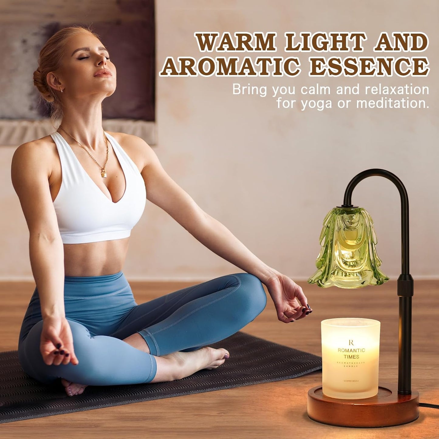 Small Candle Warmer Lamp with Timer, Adjustable Green Lamp Warmer for Jar Candles, Christmas Birthday Gifts for Women