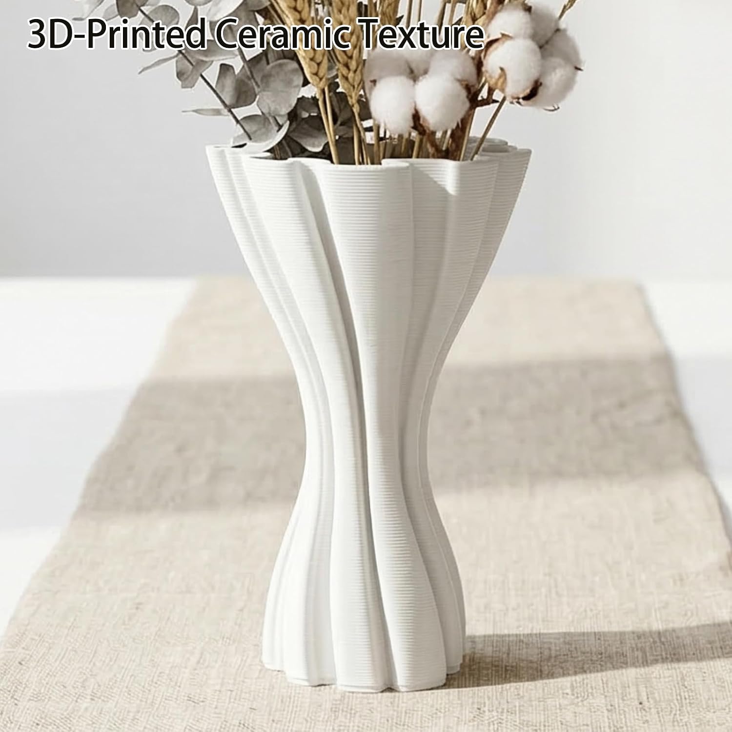 Minimalist White Ceramic Vase / White-a, 7.87 Inch