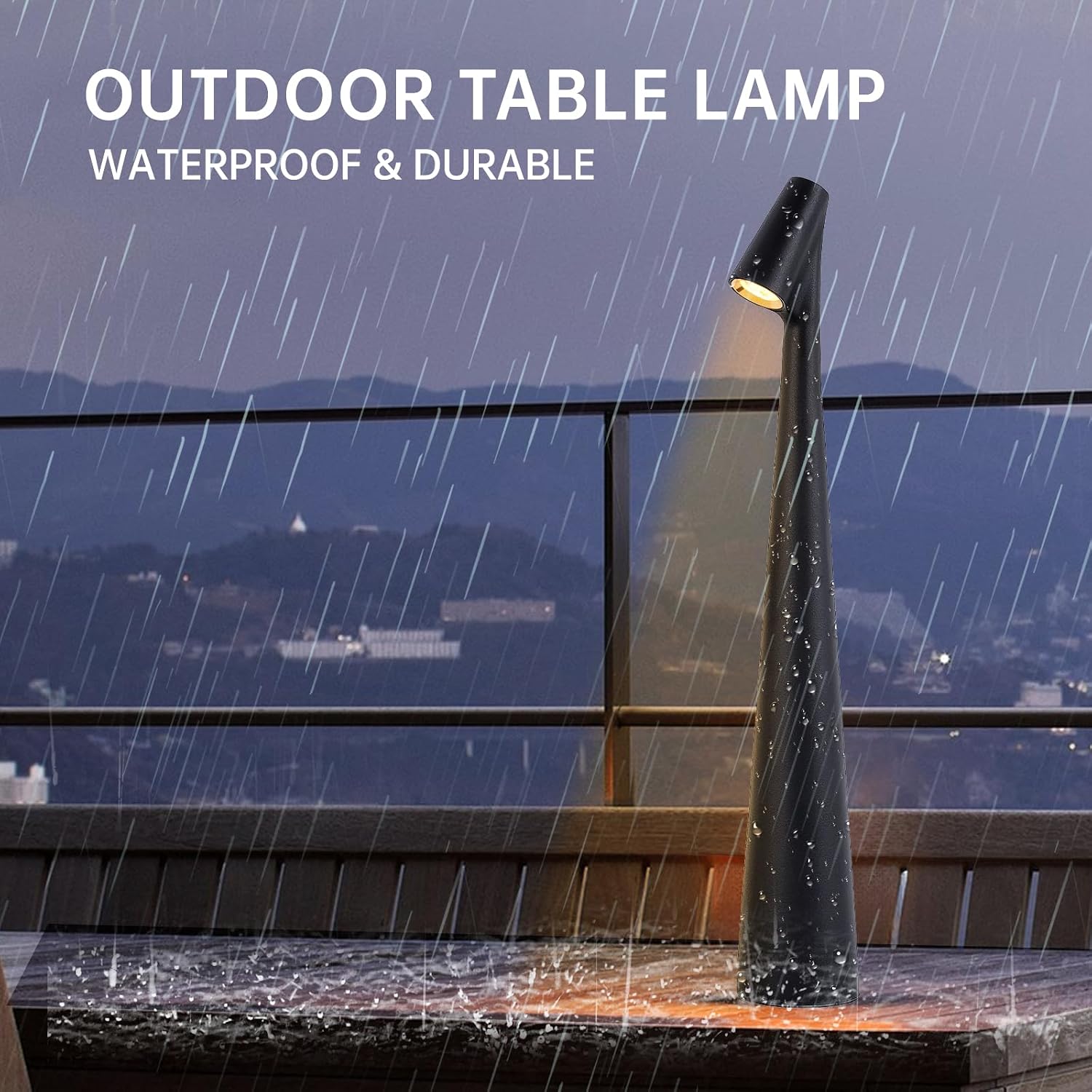 Black Set of 2 Cordless Table Lamps Rechargeable Battery Operated Lamp Touch,Waterproof Desk Lights for