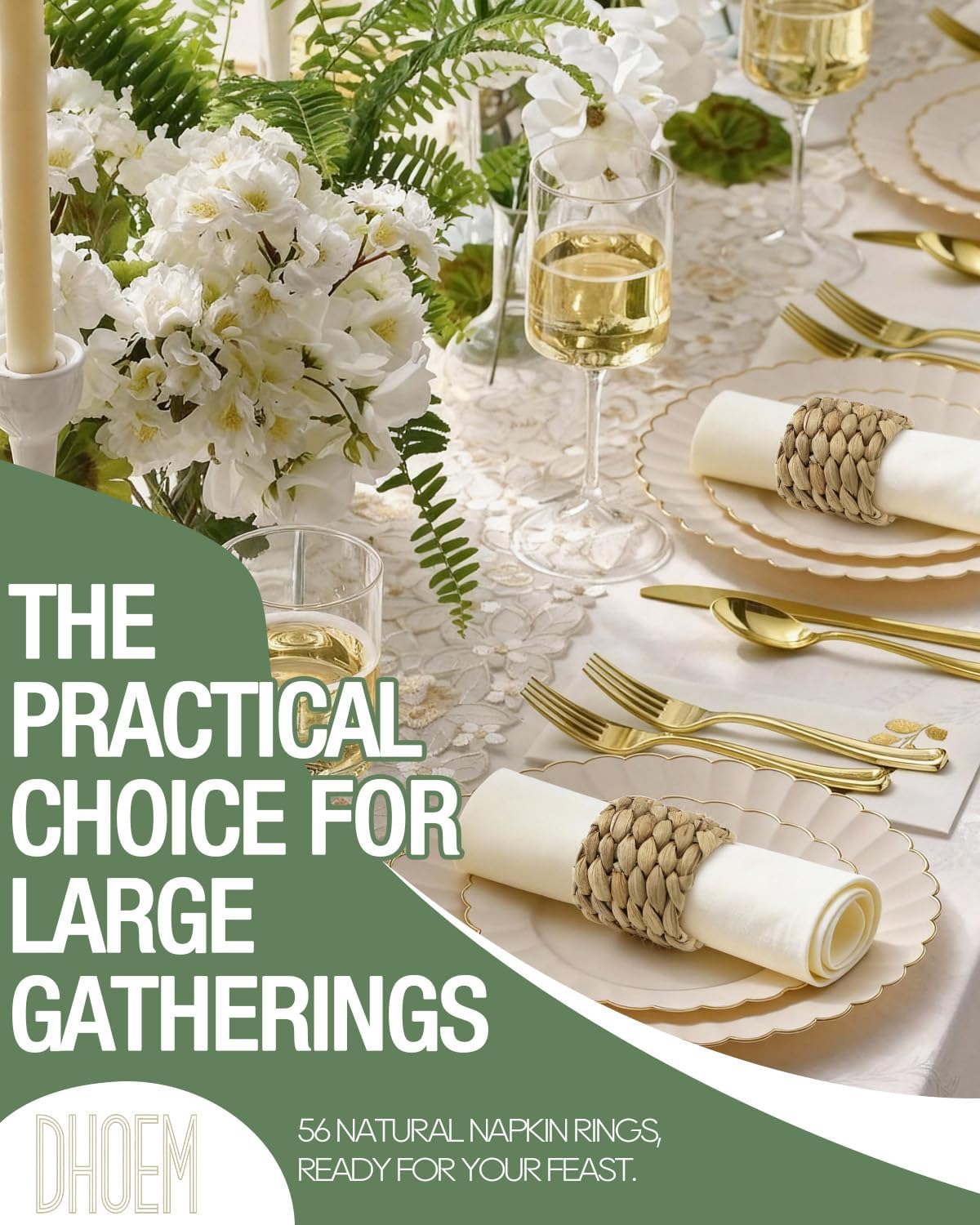 Woven Wicker Napkin Holders Bulk / Natural / Set of 56