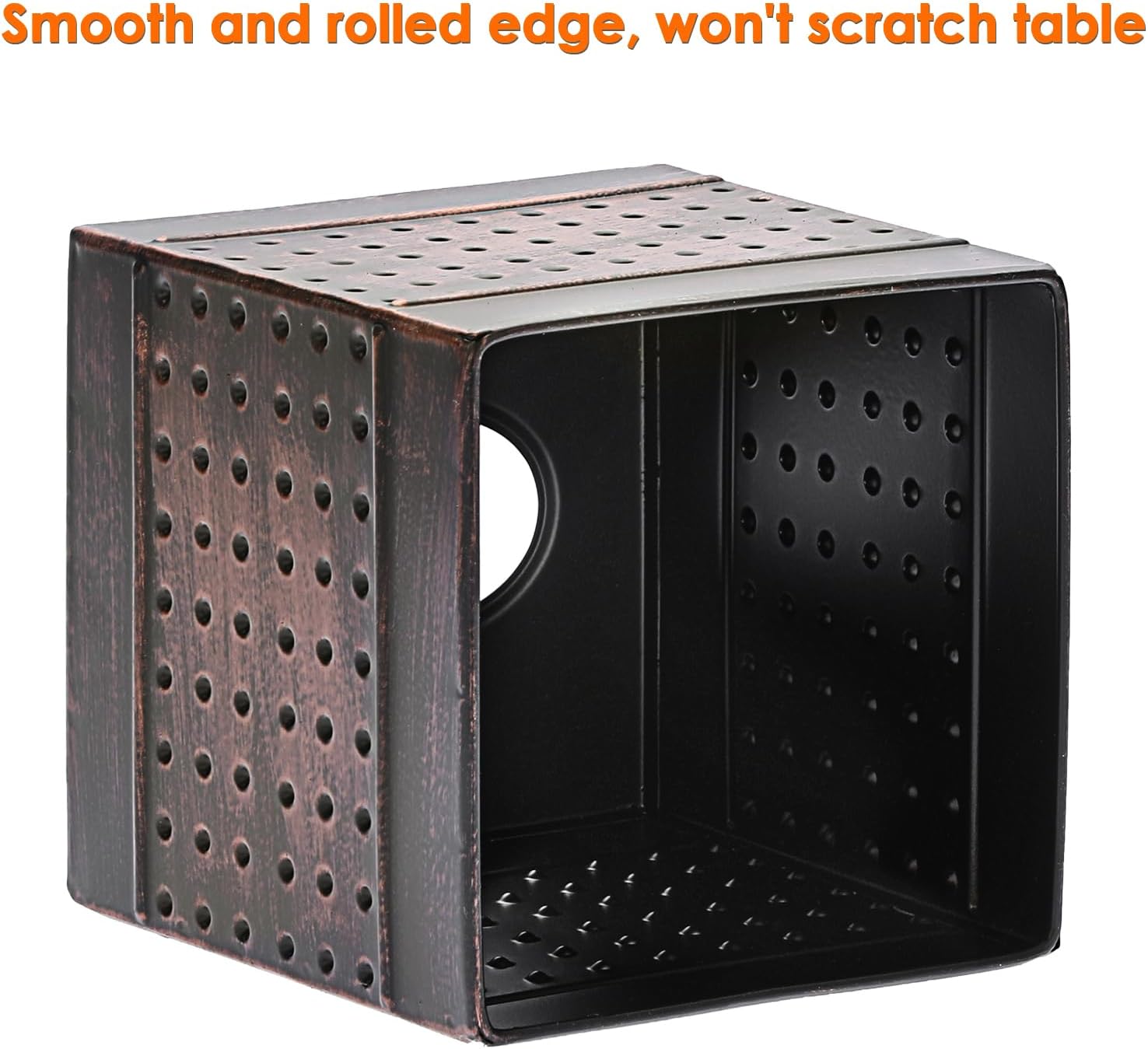 Tissue Box Cover Sturdy Galvanized Iron Square Tissue Box / Bronze