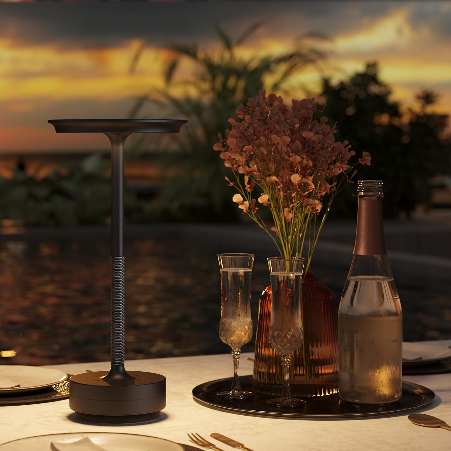 Rechargeable Cordless Table Lamps, Portable Battery Table Light | 5000mAh USB Battery Table Light with Memory