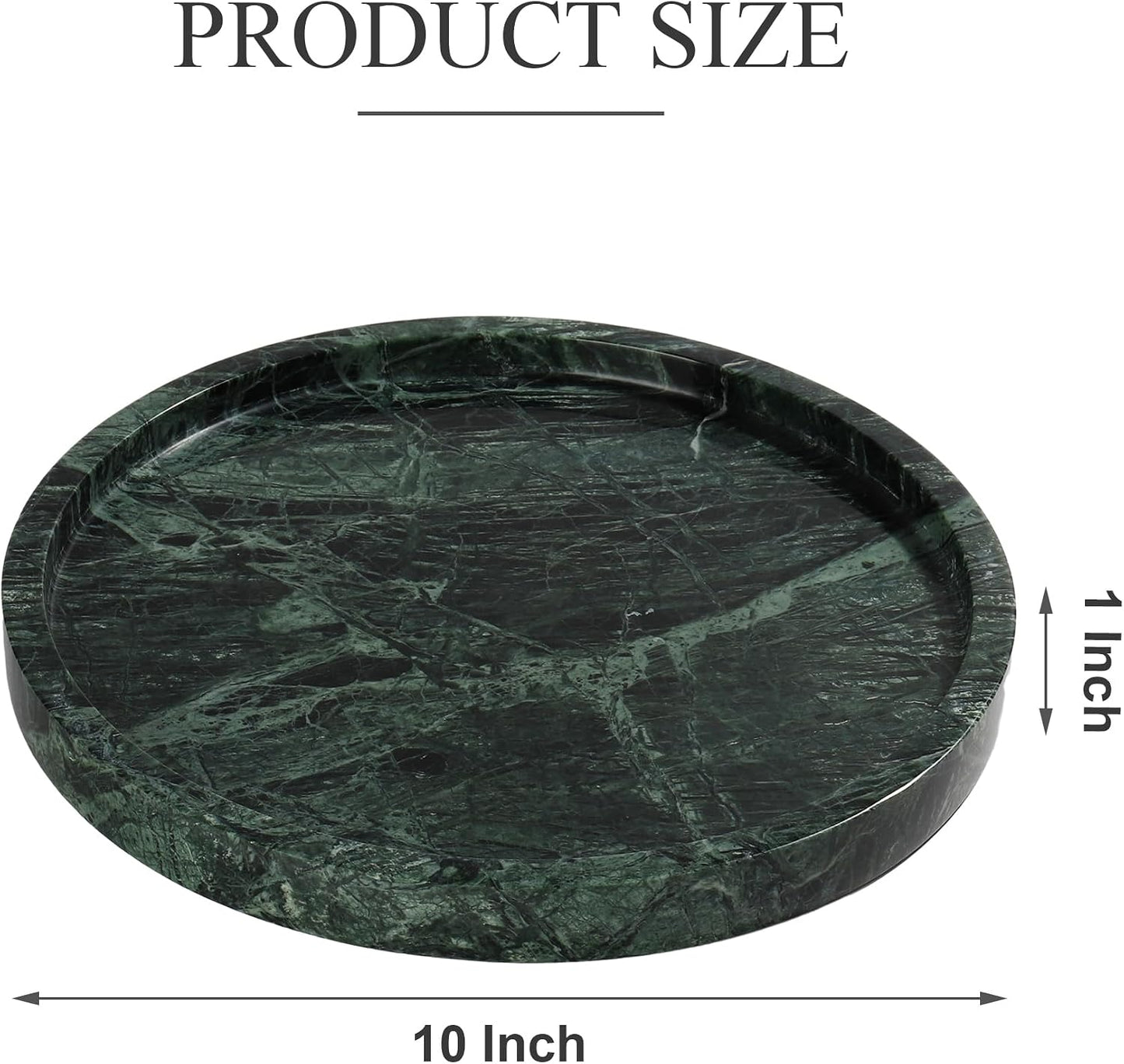 Storage Trays / Real Natural Round Marble Tray / Green / Set of 10