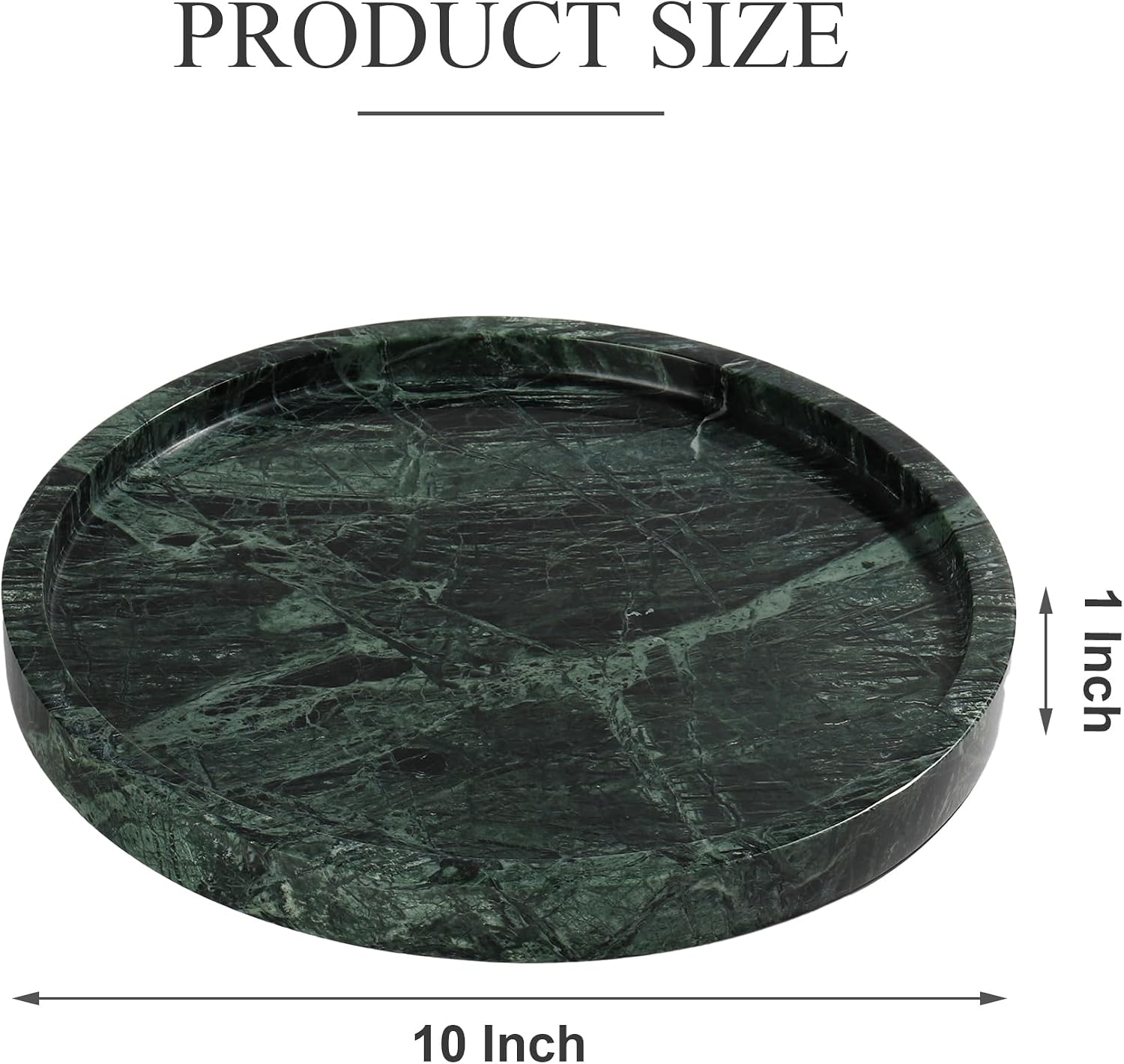 Storage Trays / Real Natural Round Marble Tray / Green / Set of 10