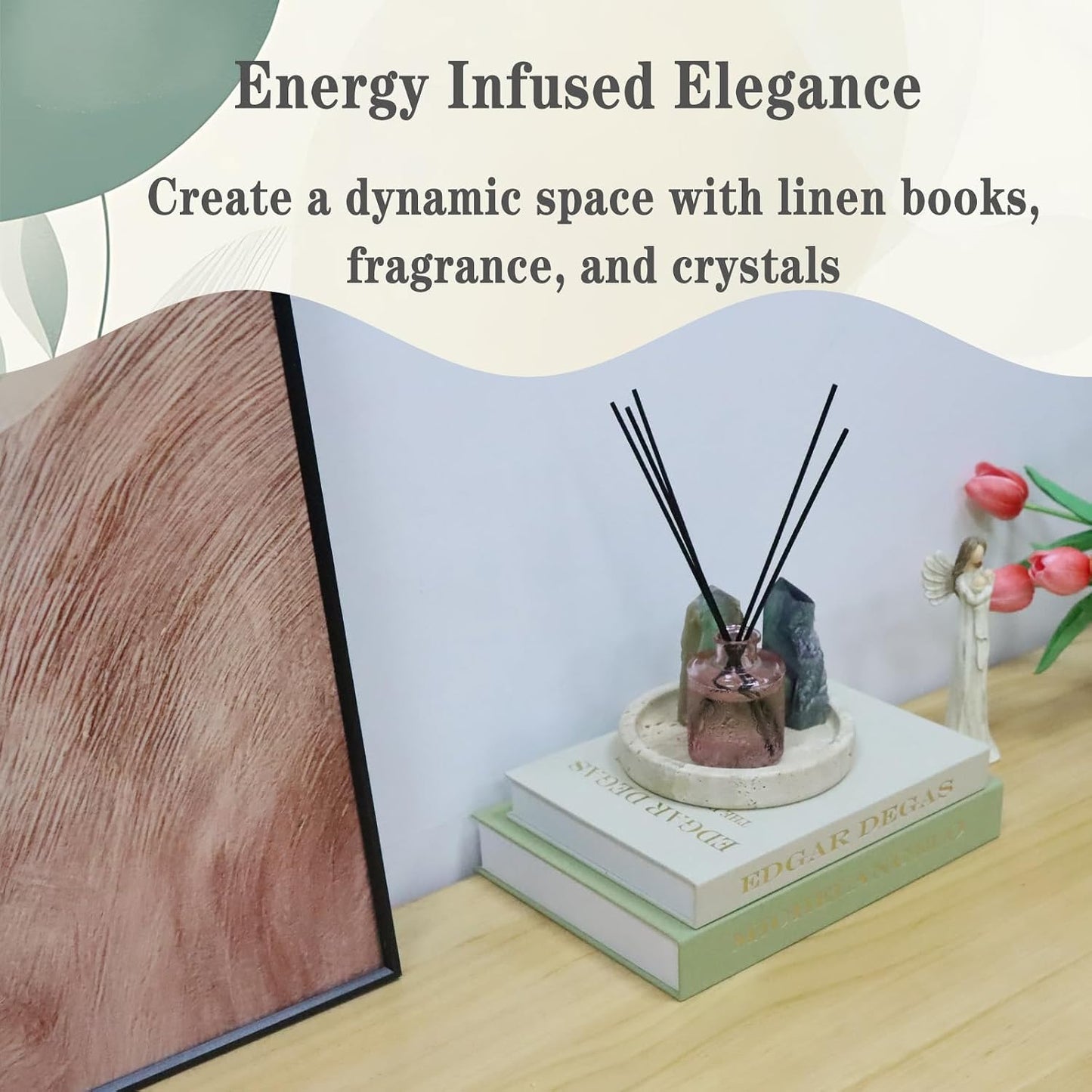 Linen Aesthetic Faux Books Decor / Green-beige / Set of 2