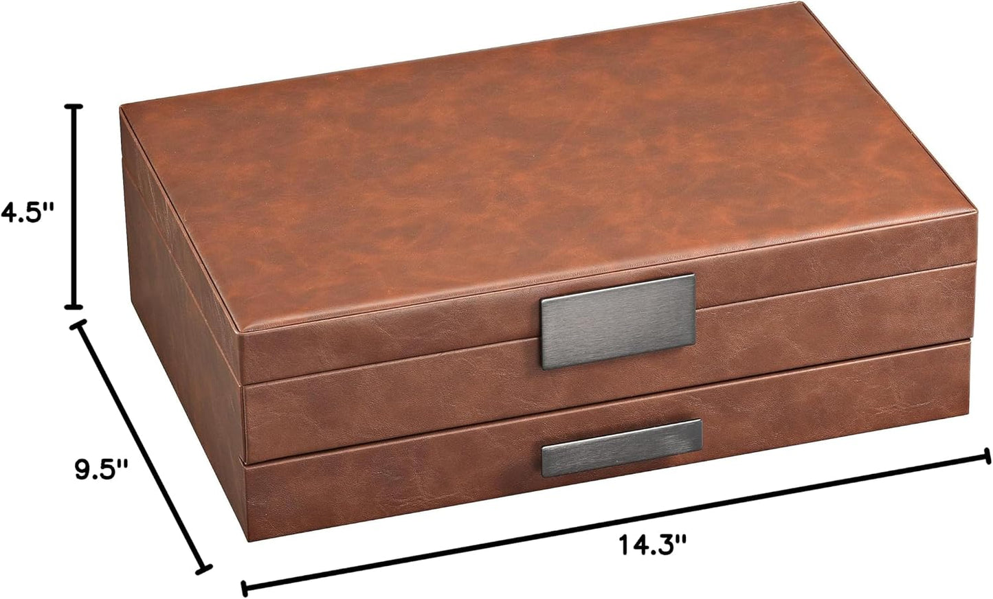 Glenor Co Mens Valet/Dresser Organizer - Luxury 12 Slot Jewelry Accessories Box, Carbon Fiber Design, Drawer Tray
