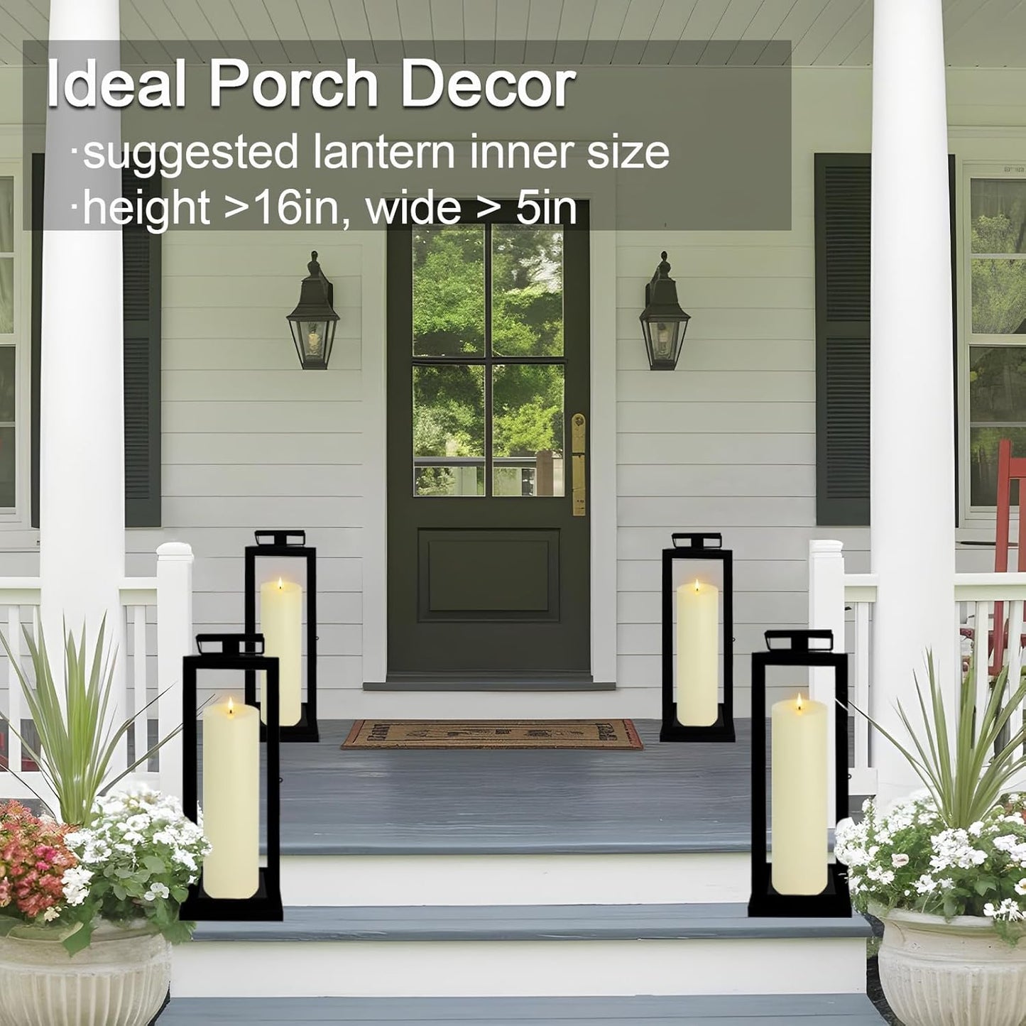 14" x 4" Large Outdoor Candles with Timer Waterproof, Remote Control Flickering Flameless Candles Battery Operated
